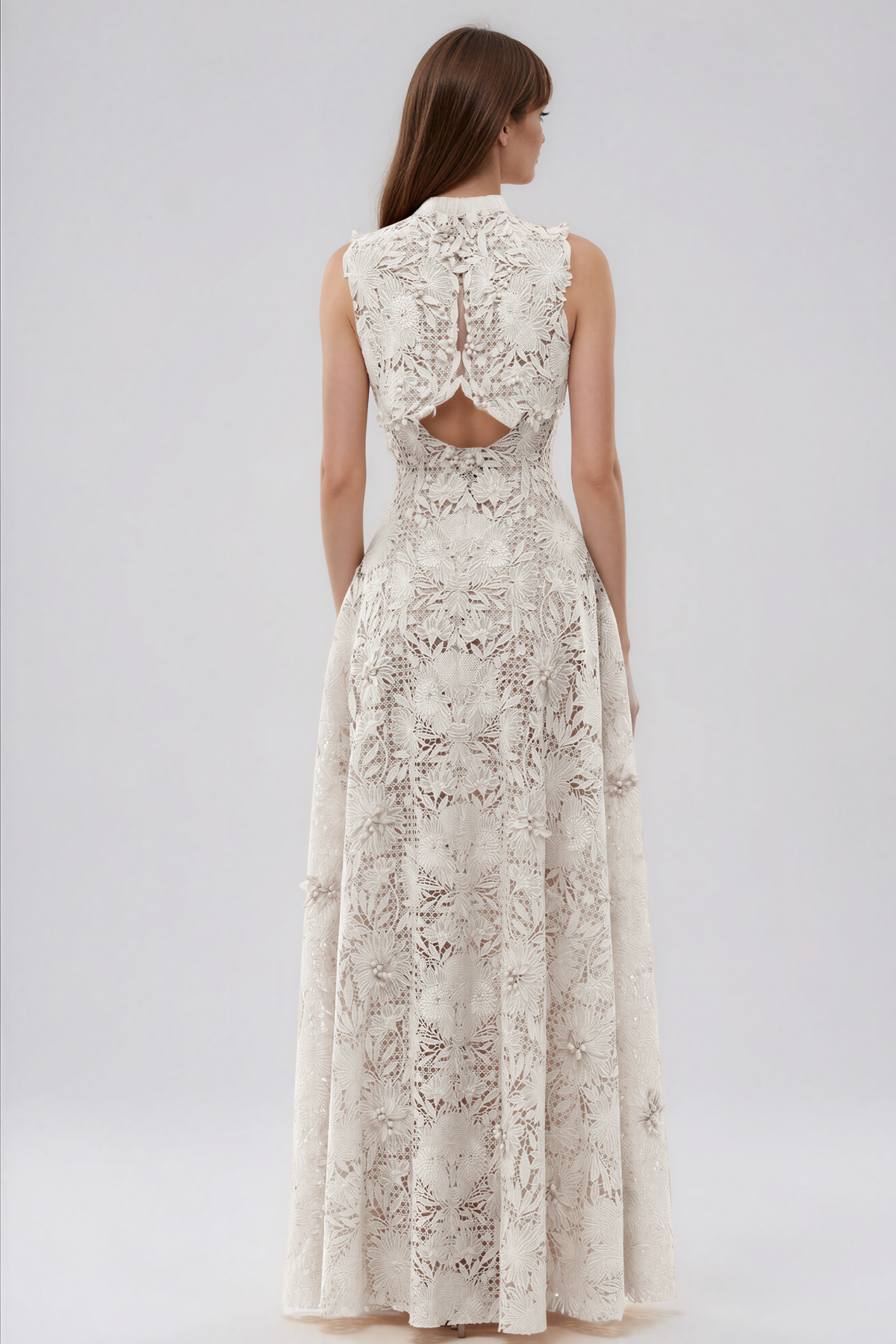 Kahale Sleeveless Floral Lace Maxi Dress