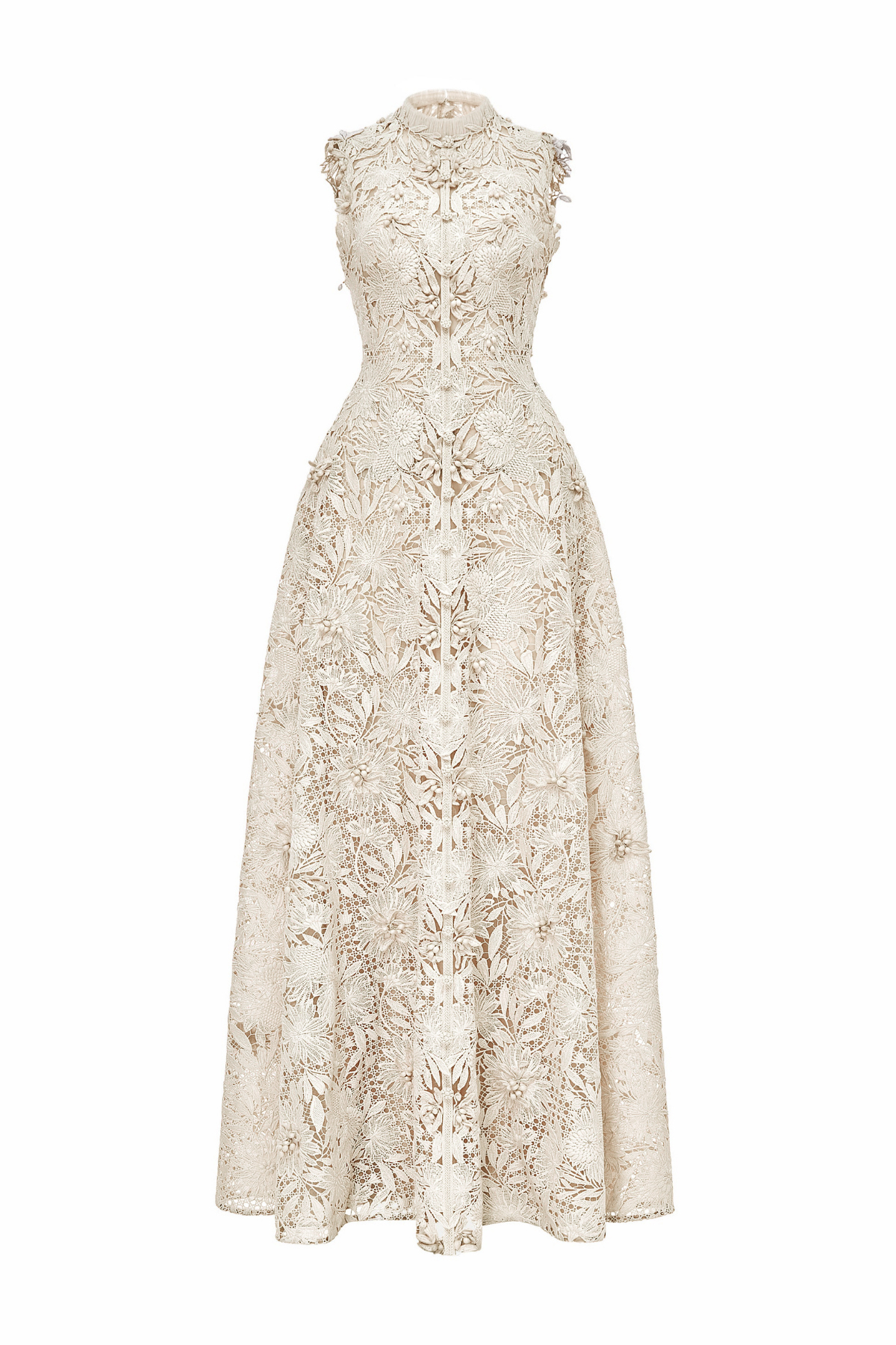 Kahale Sleeveless Floral Lace Maxi Dress
