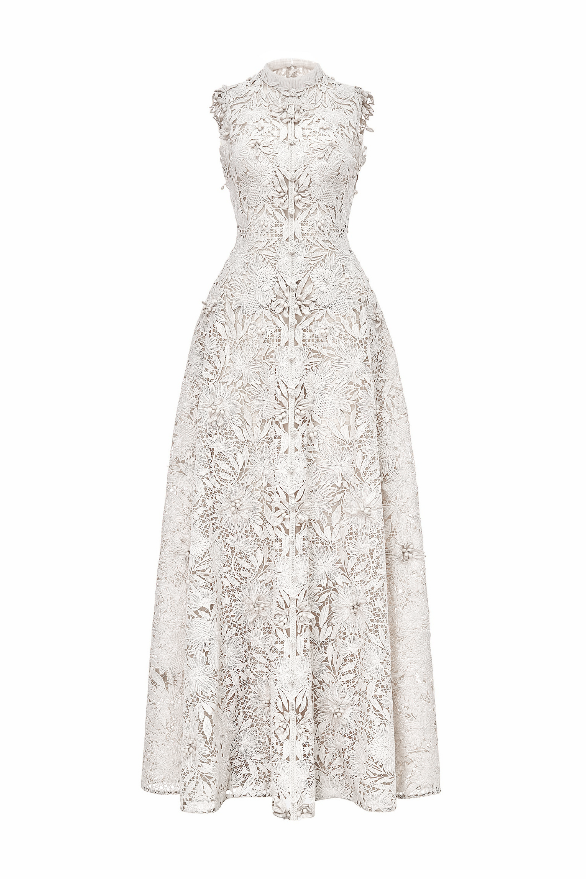 Kahale Sleeveless Floral Lace Maxi Dress