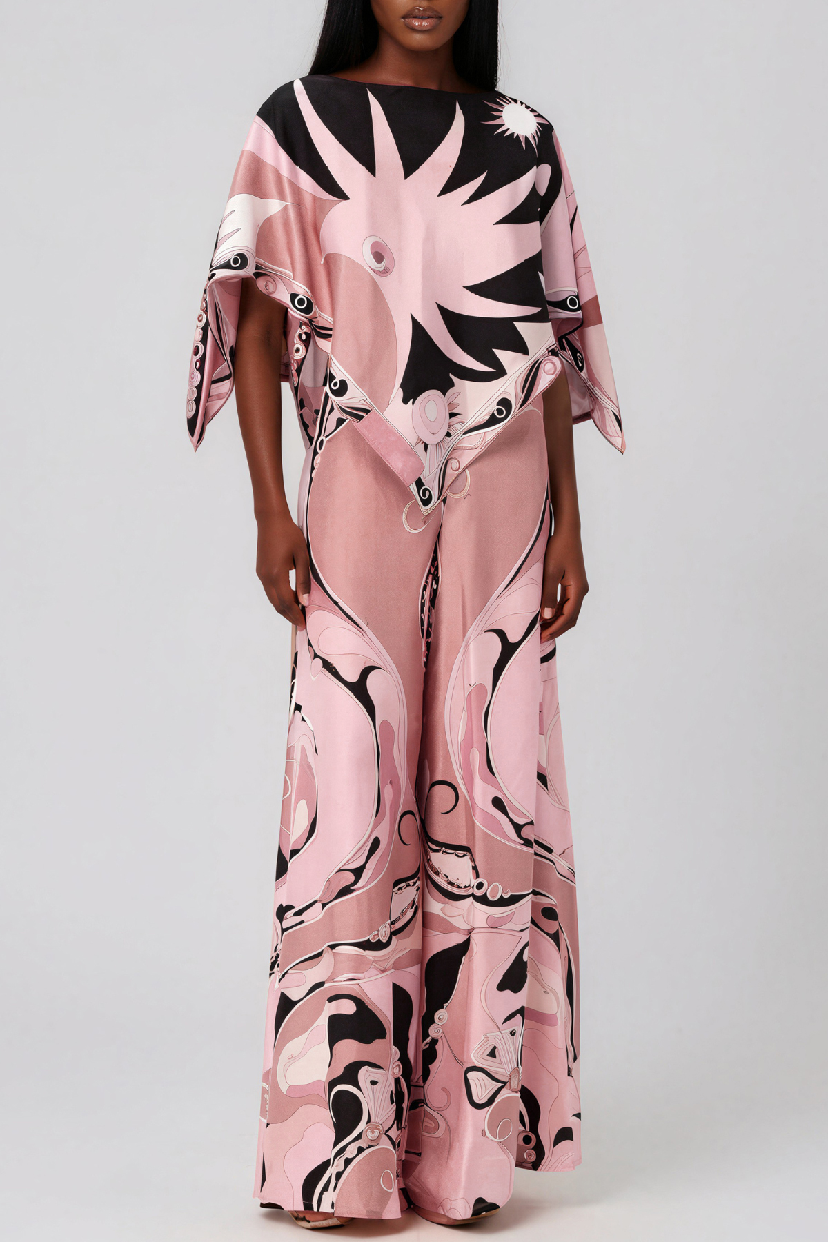 Kahua One Shoulder Print Pants Set