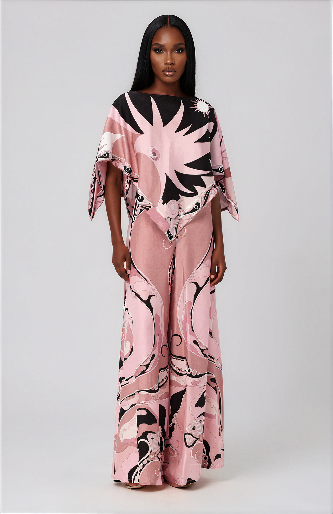 Kahua One Shoulder Print Pants Set