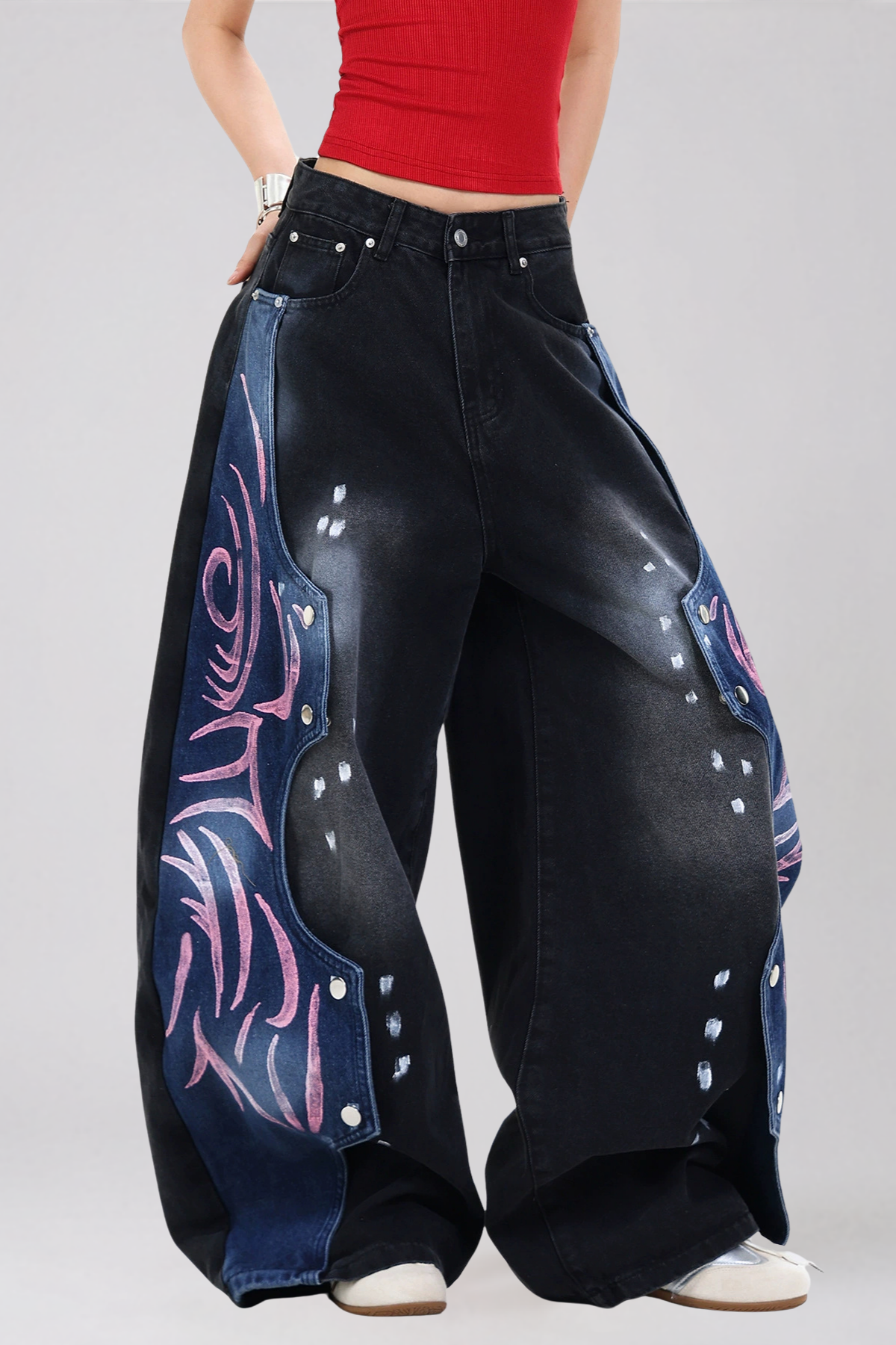 Kailas Graffiti Deconstruct Baggy Jeans