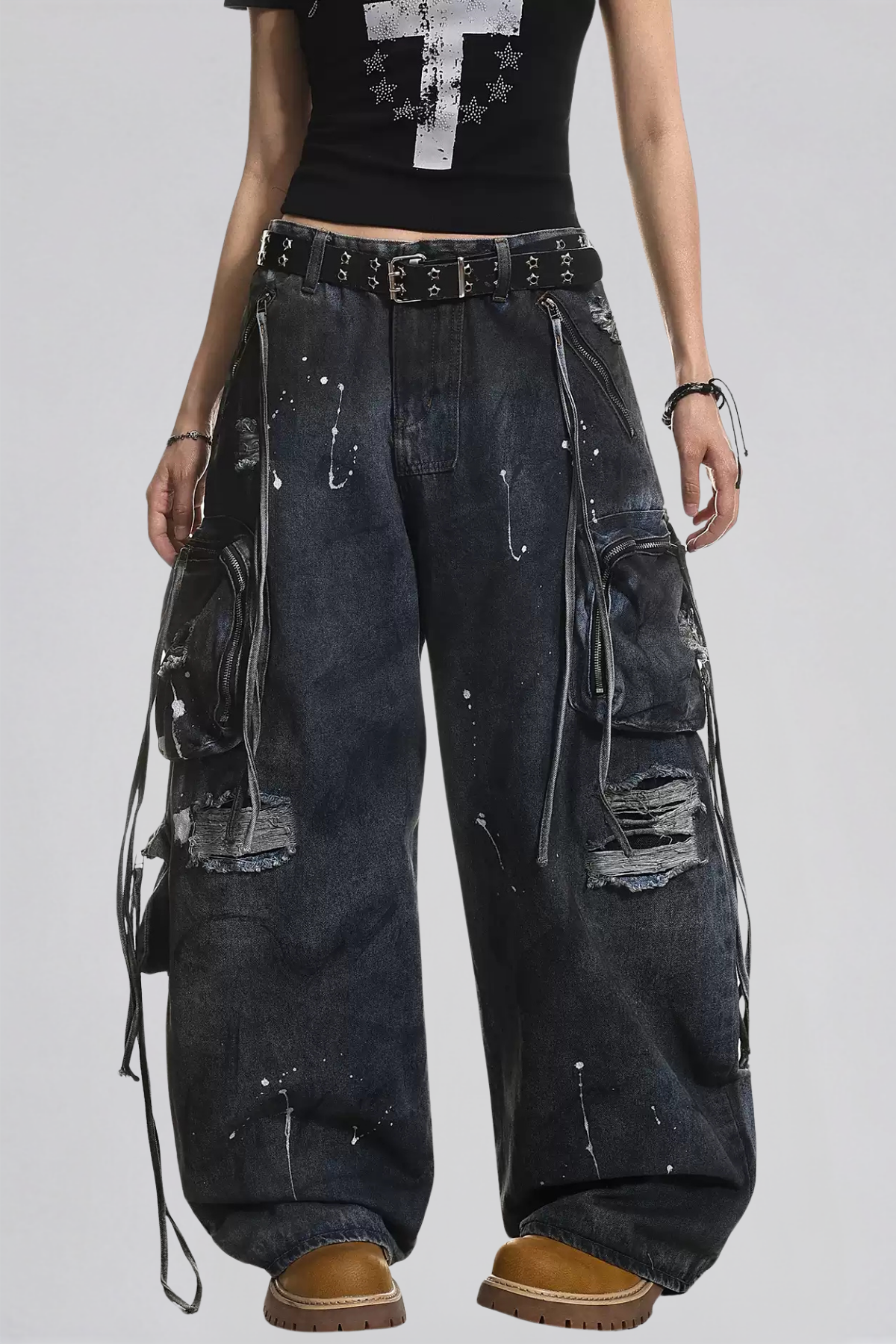 Kainda Splattered Cargo Jeans