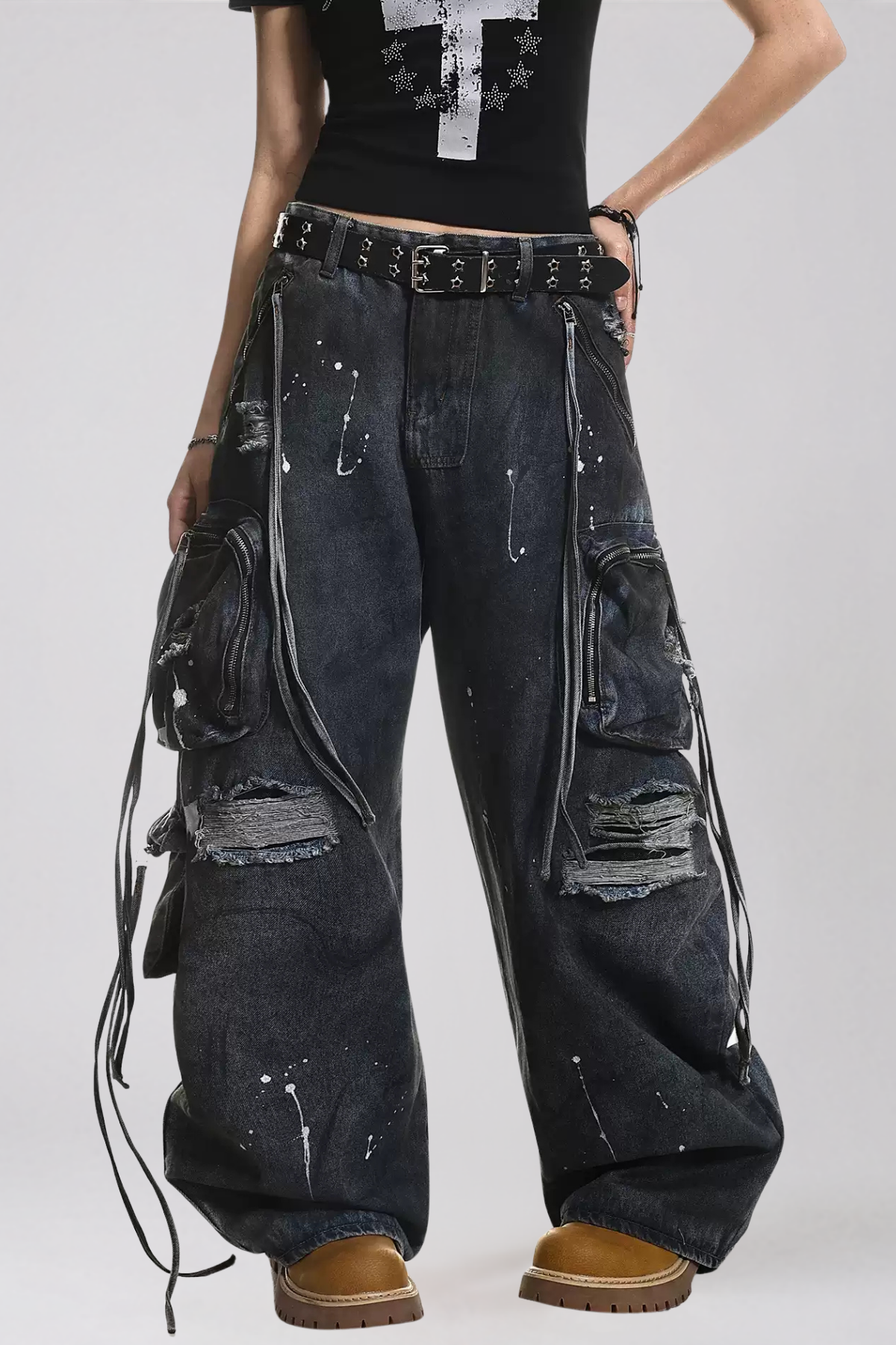 Kainda Splattered Cargo Jeans