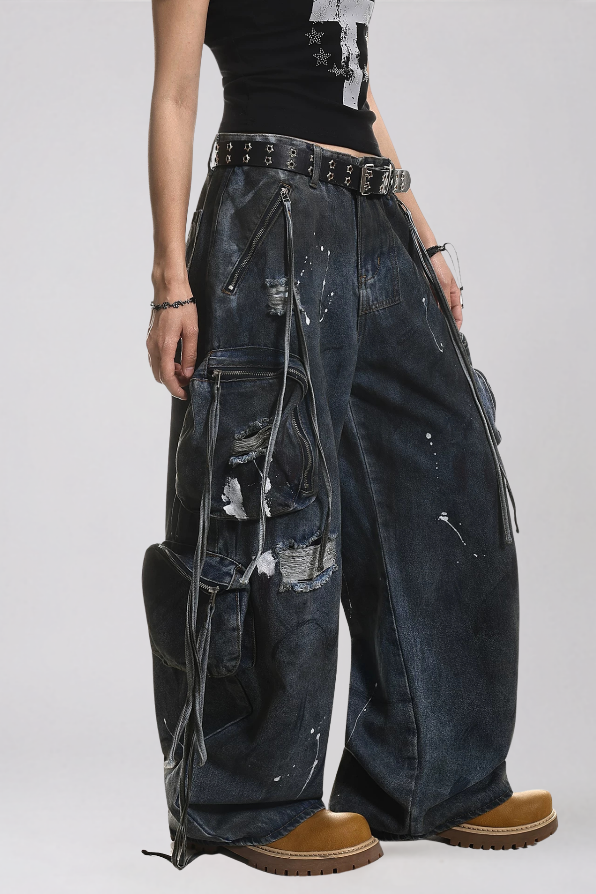 Kainda Splattered Cargo Jeans