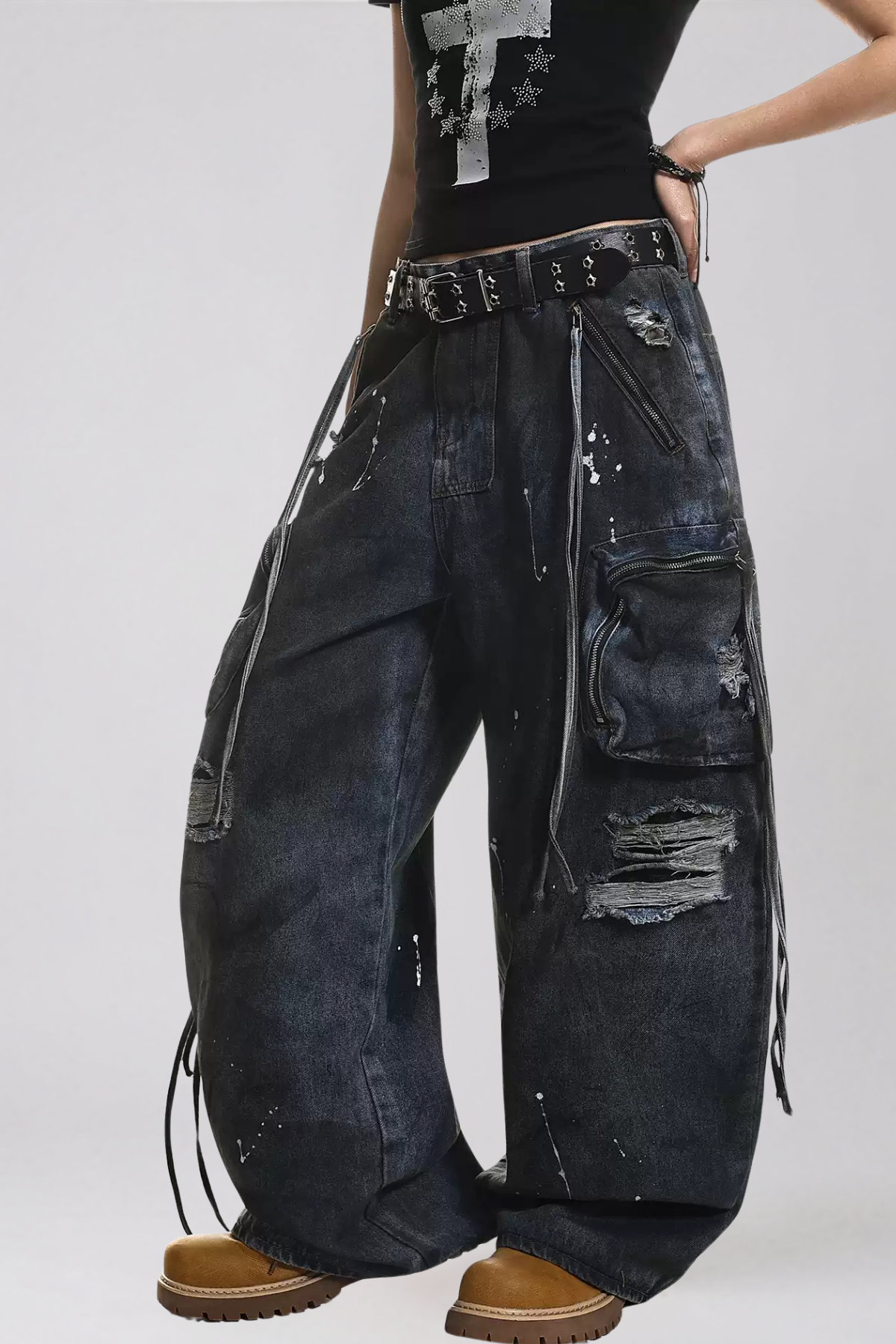 Kainda Splattered Cargo Jeans