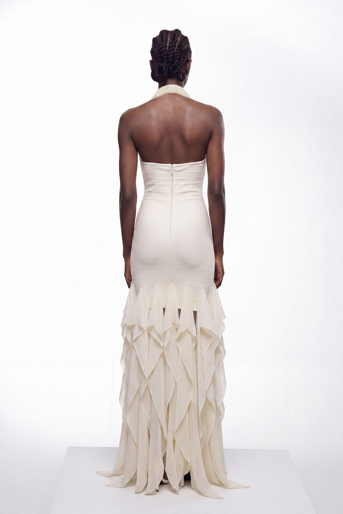 Kaitlyn Halter Neck Ruch Maxi Dress