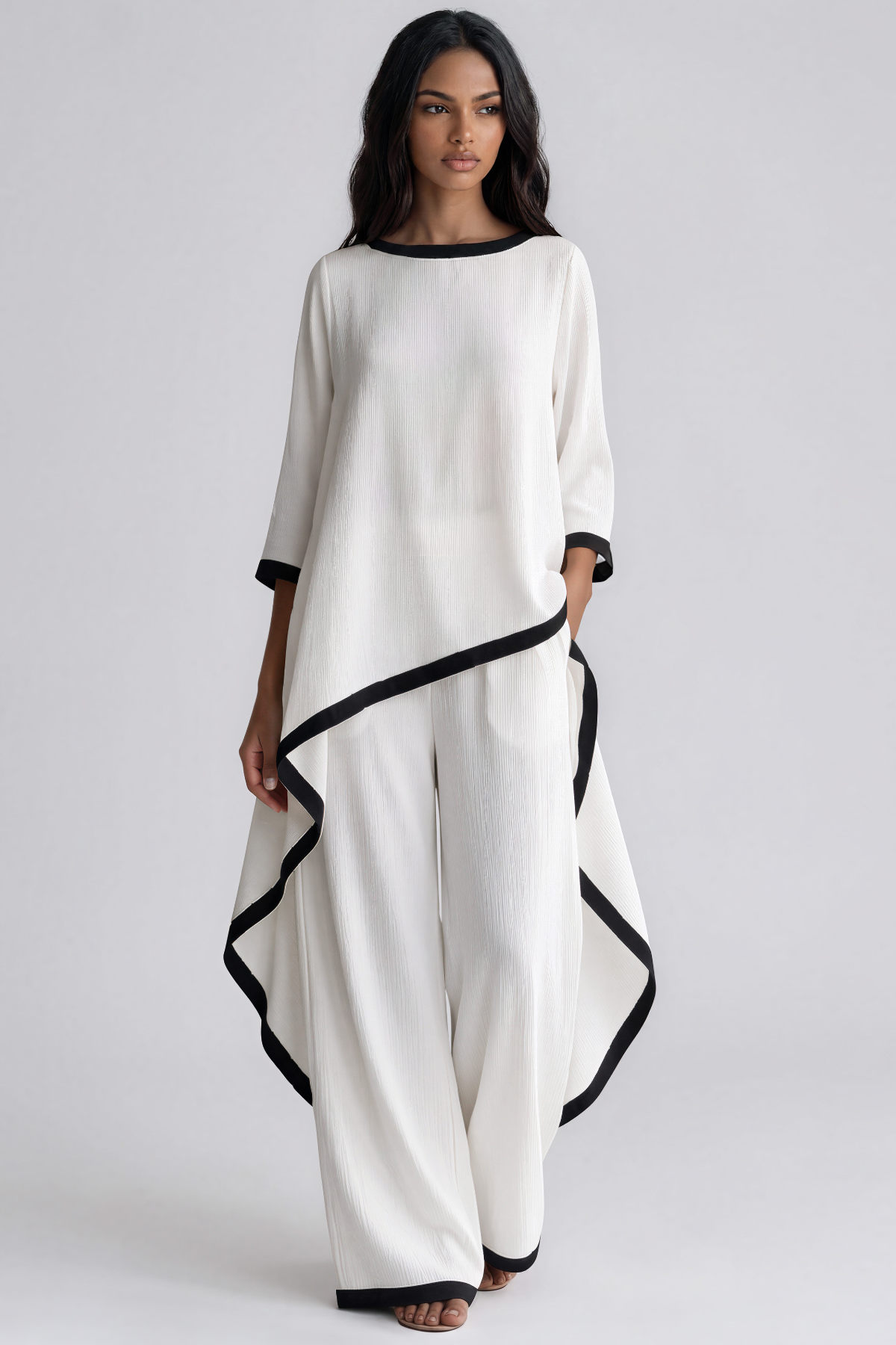 Kalani Asymmetric Colorblock Pants Set