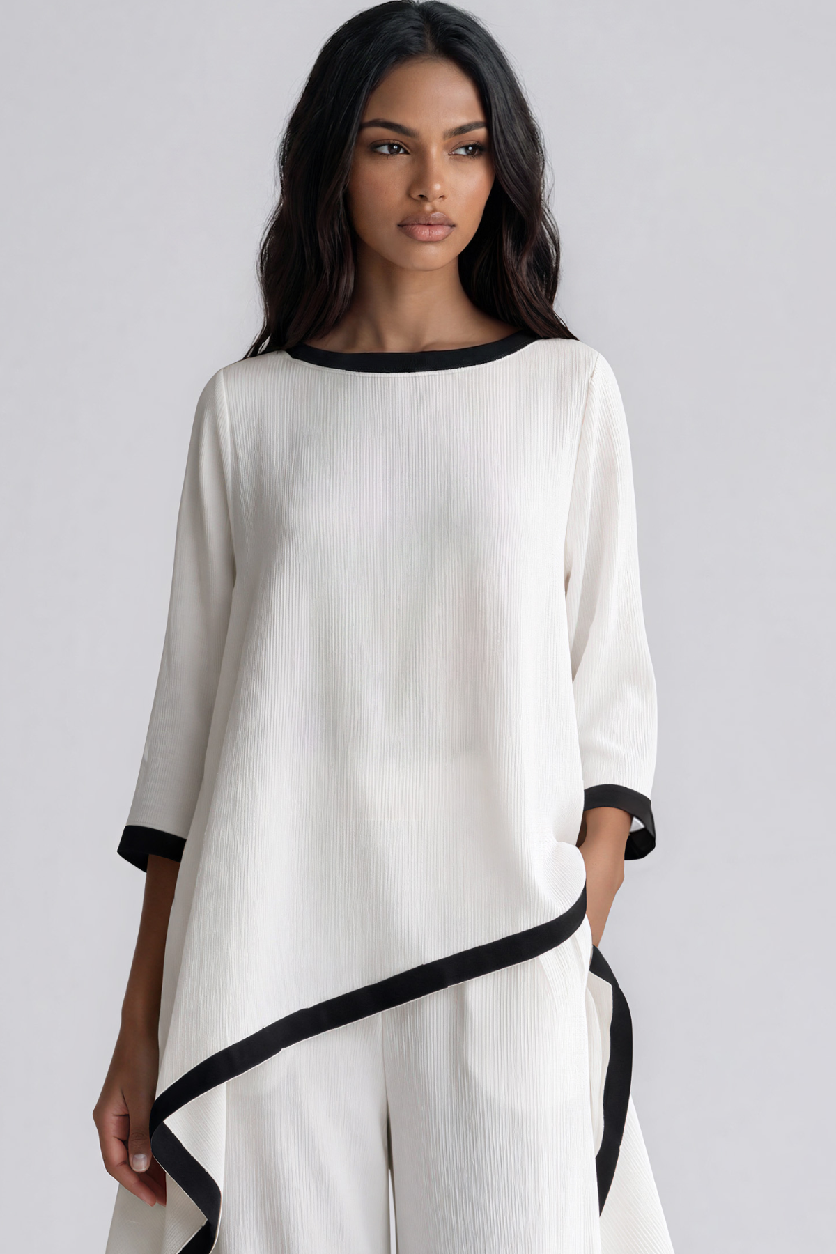 Kalani Asymmetric Colorblock Pants Set