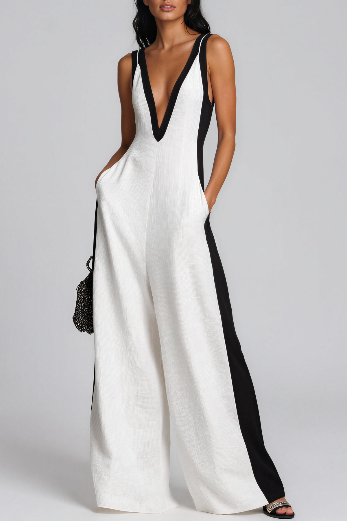 Kalani Plunge Colorblock Jumpsuit