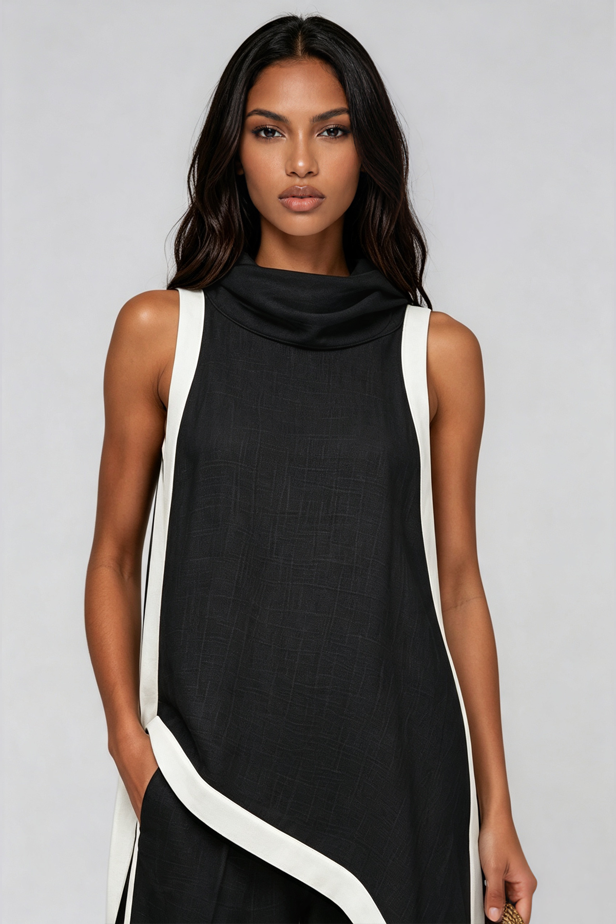Kalani Sleeveless Hooded Pant Set In Black