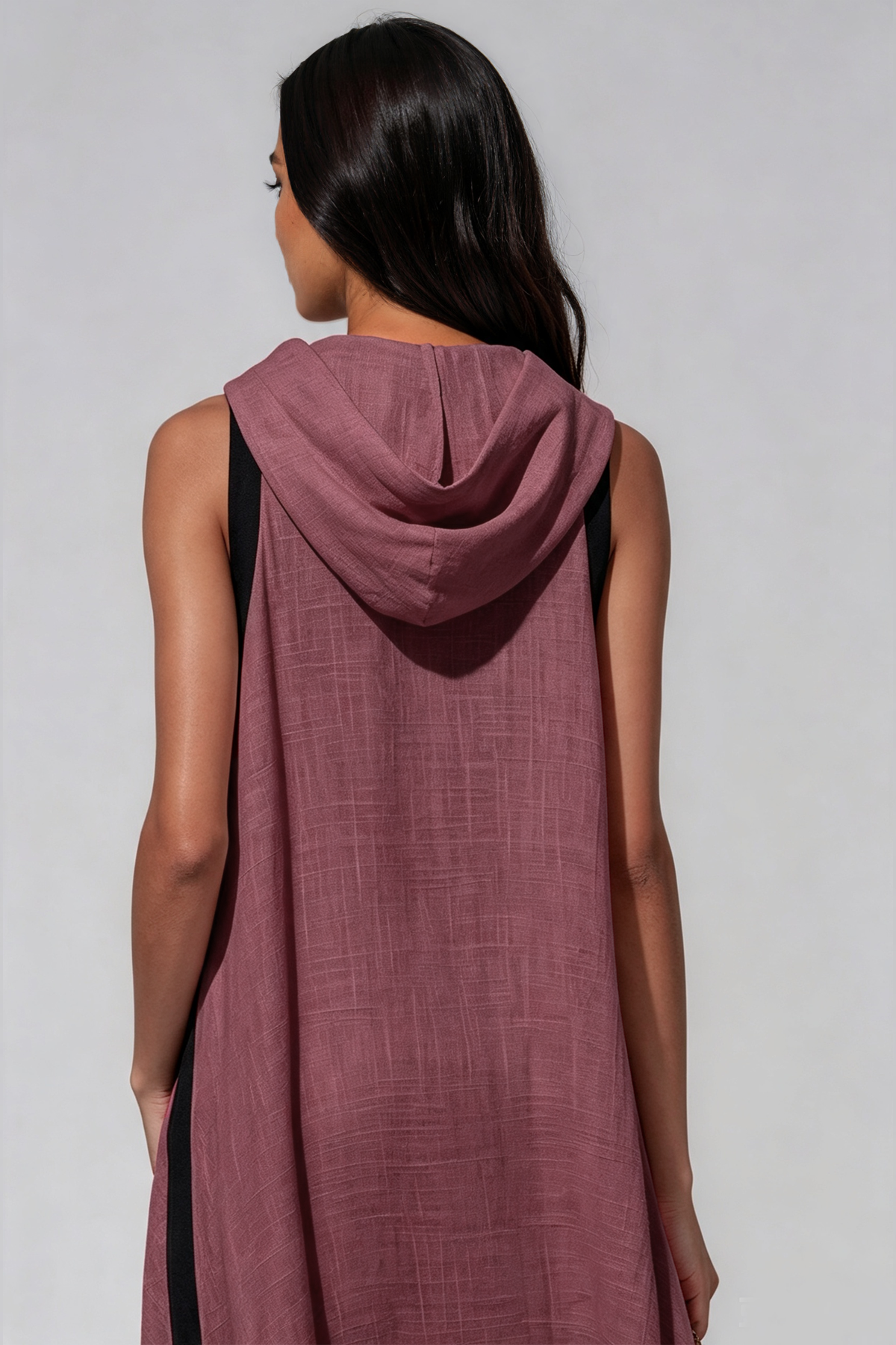 Kalani Sleeveless Hooded Pant Set In Wine