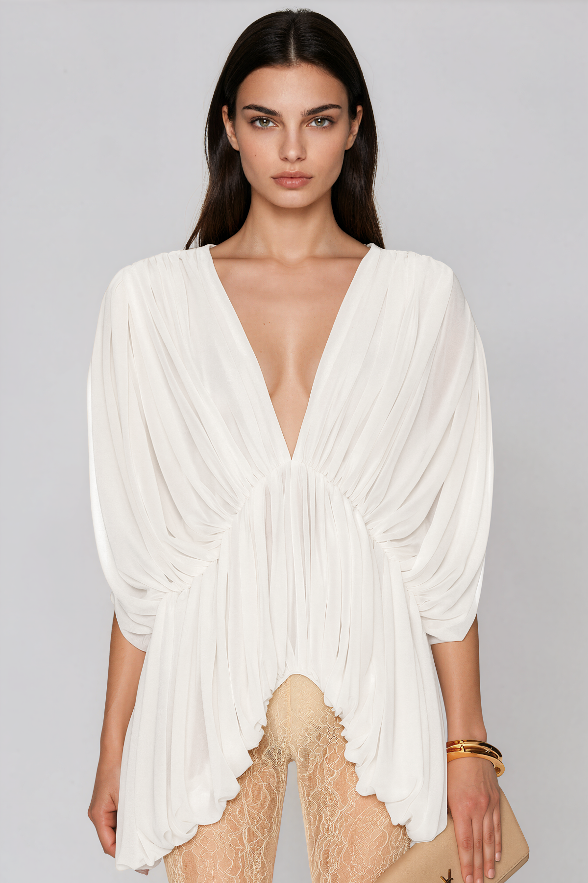 Kalena Plunge Draped Top