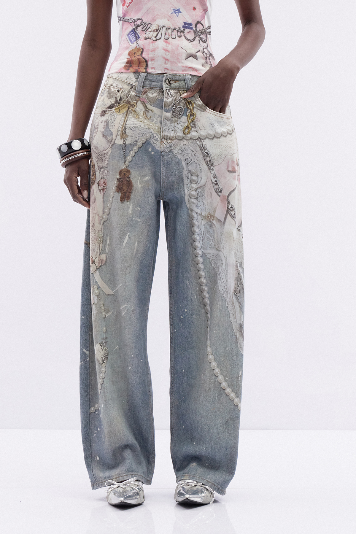 Kalil Pearl Print Jeans