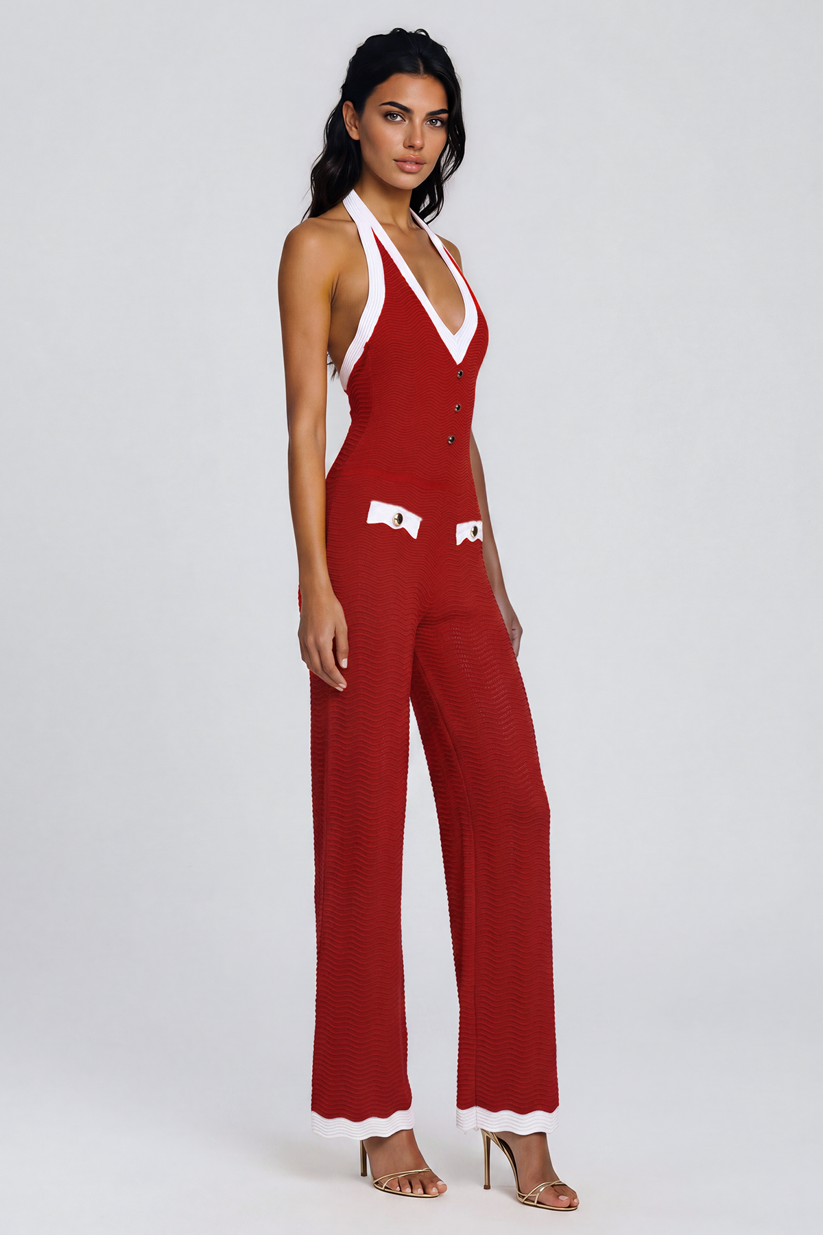 Kalle Halter Neck Knit Jumpsuit