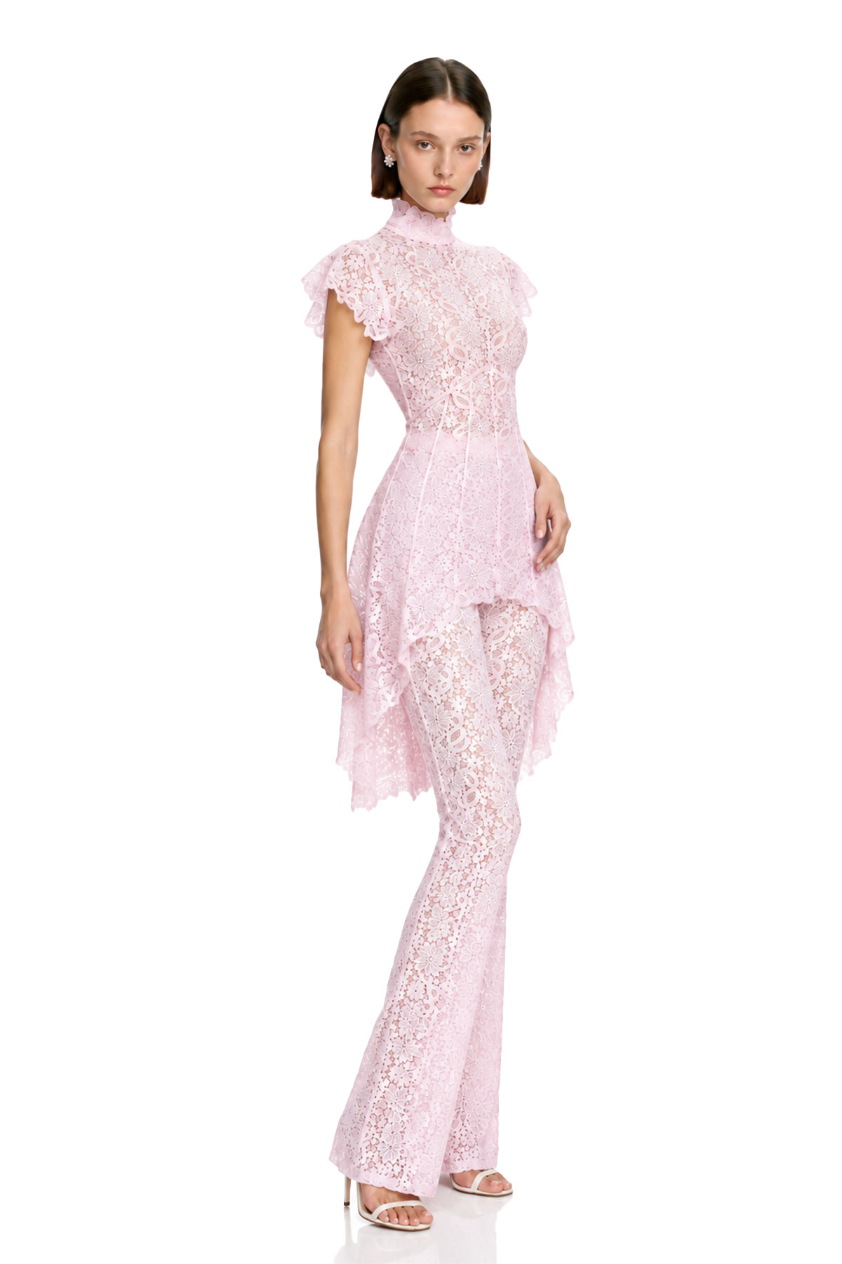 Kalli High Neck Lace Pants Set