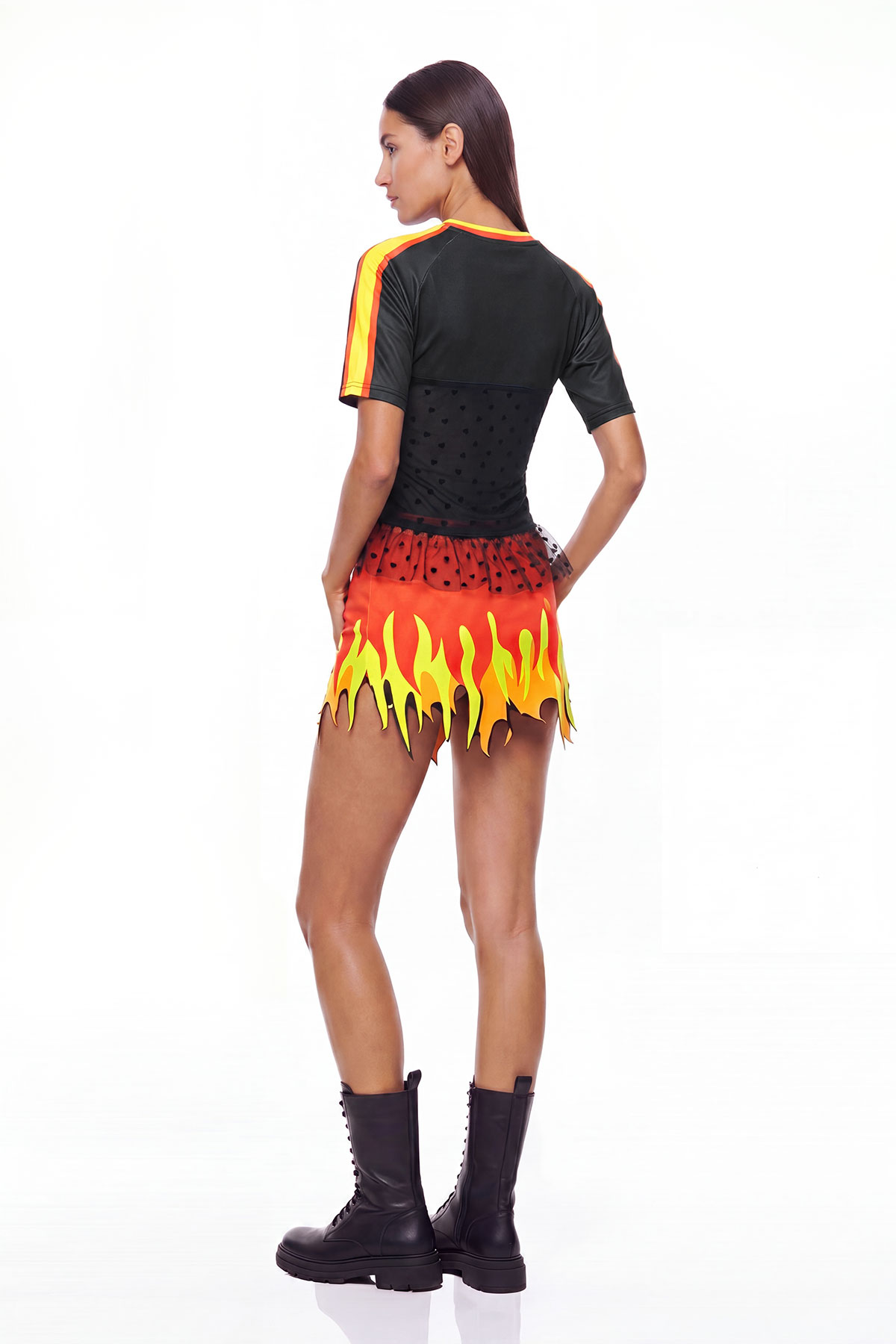 Kalona V Neck Corset Mesh Skirt Set