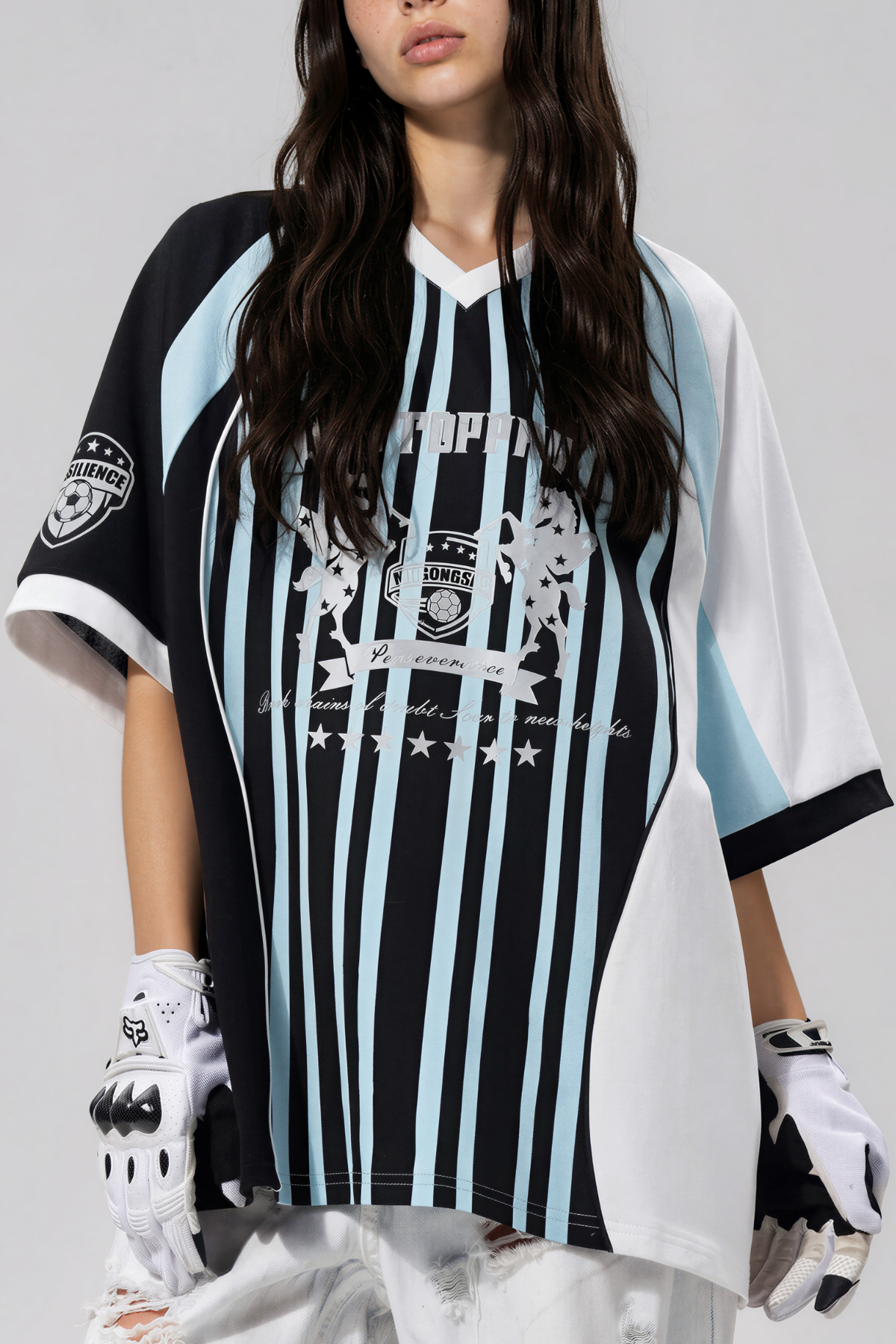 Kalyan V Neck Stripe Top