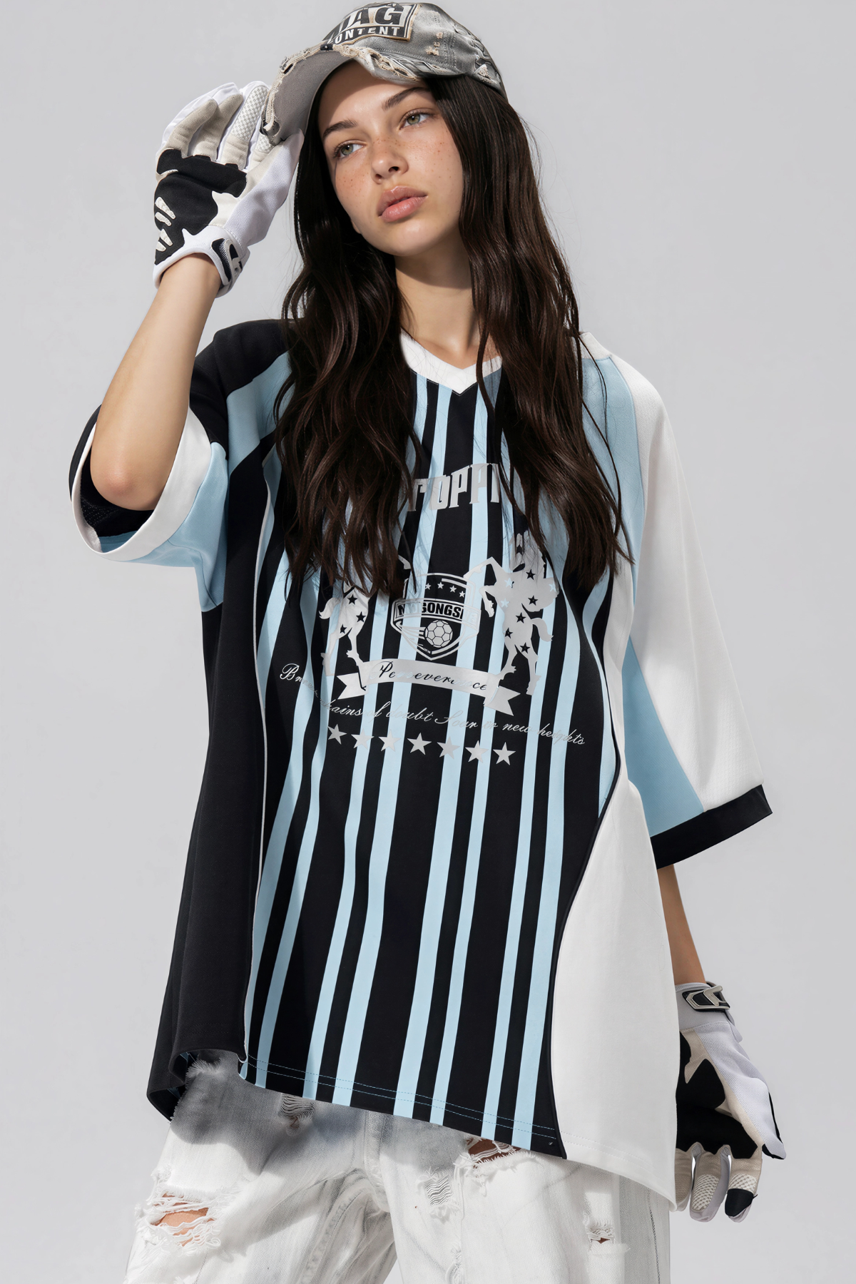 Kalyan V Neck Stripe Top