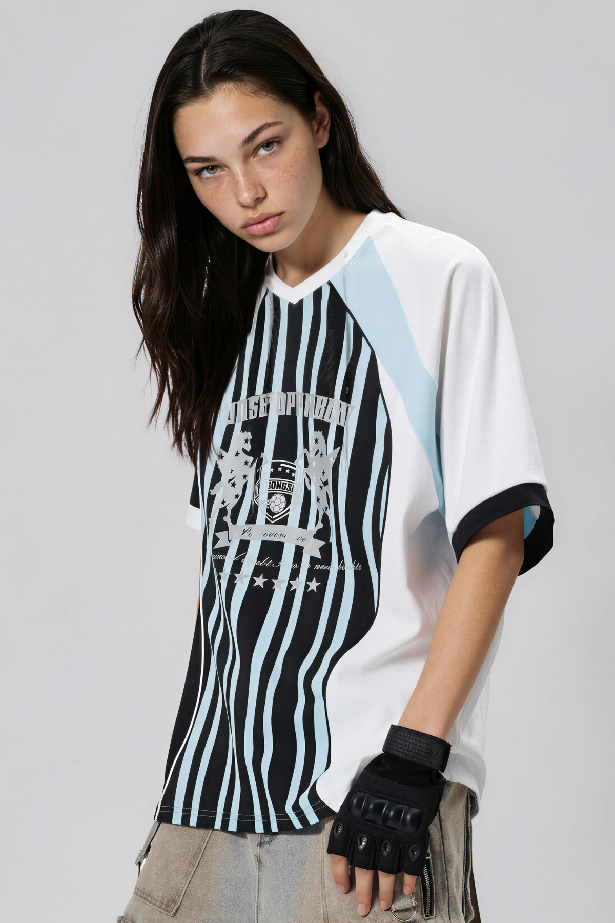 Kalyan V Neck Stripe Top