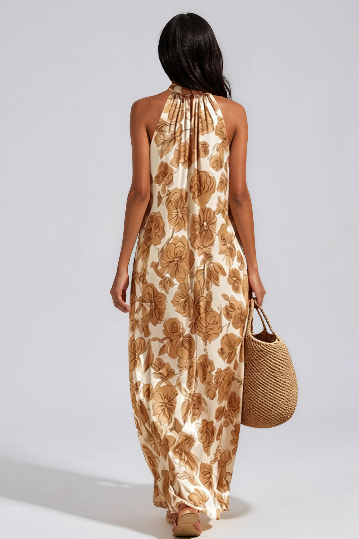 Kamari Halter Neck Floral Maxi Dress