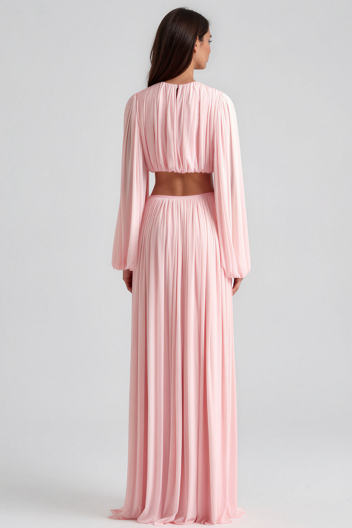 Kamaria Long Sleeve Ruch Skirt Set