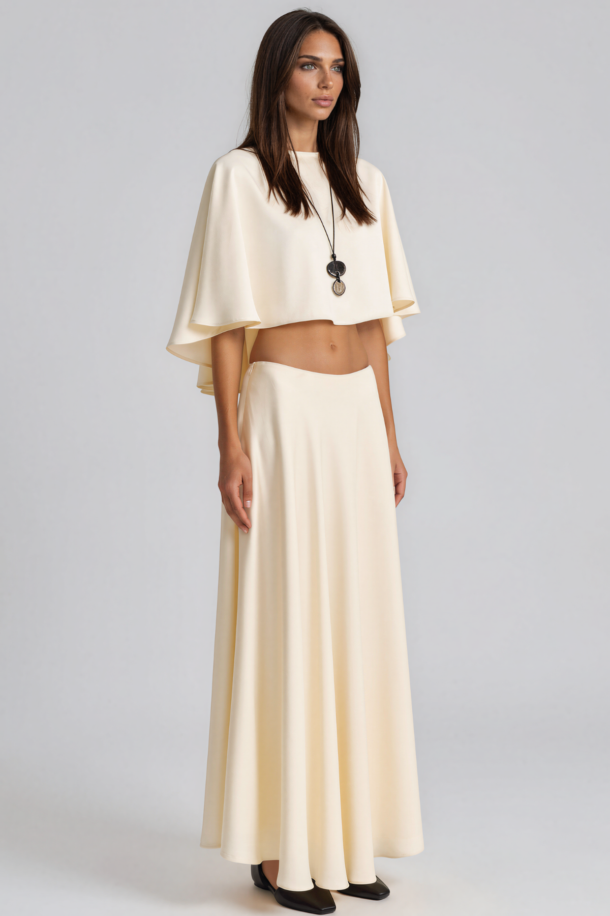 Kamau Cape Sleeve Skirt Set