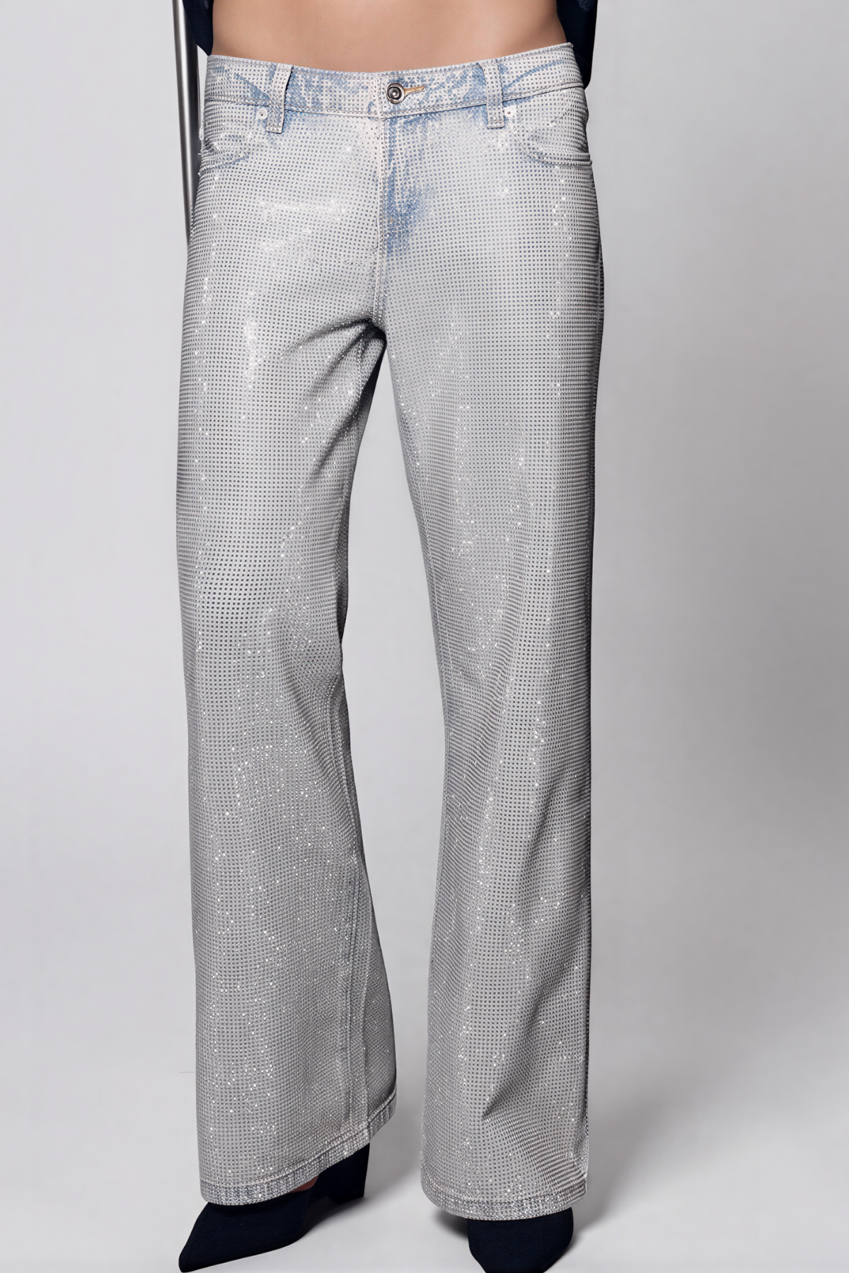 Kamehameha Star Rhinestone Straight Jeans