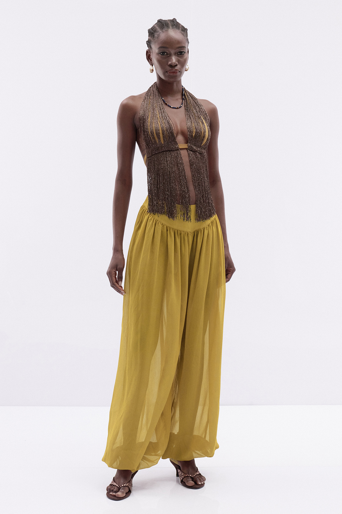 Kamilah Halter Neck Fringe Pants Set