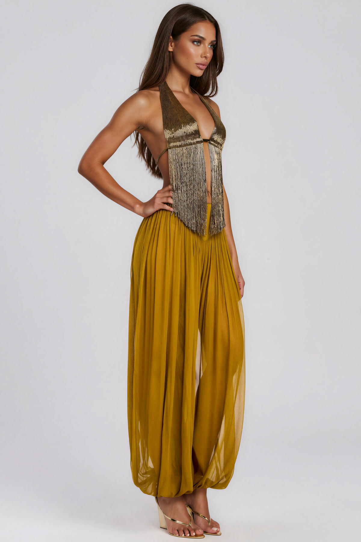 Kamilah Halter Neck Fringe Pants Set