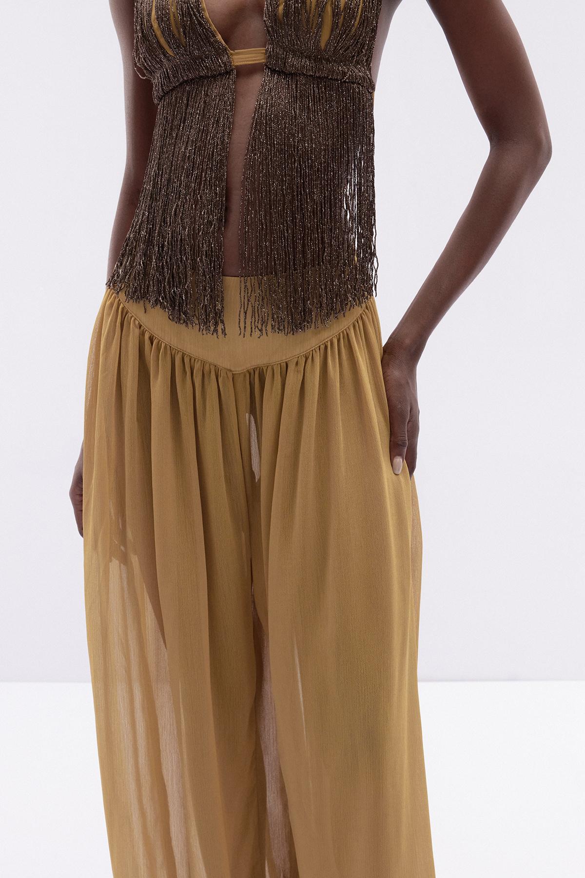 Kamilah Halter Neck Fringe Pants Set