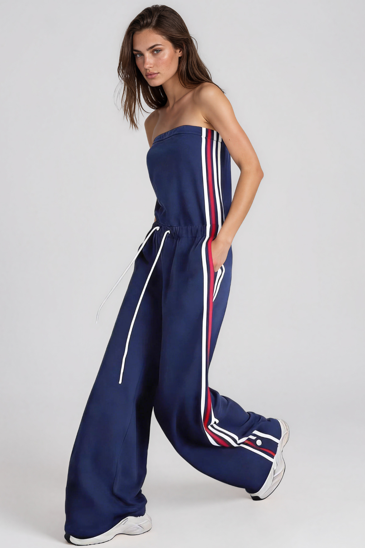 Kamin Strapless Stripe Jumpsuit