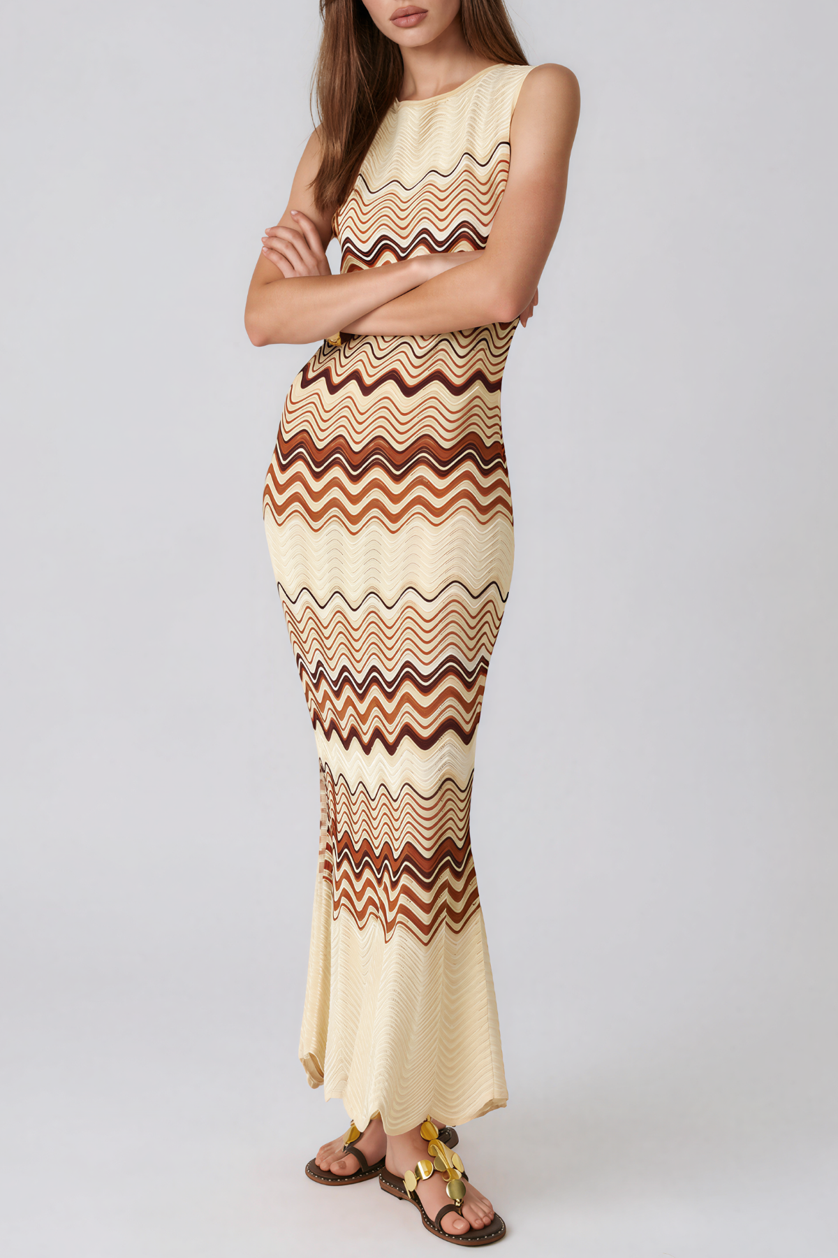 Kanak Sleeveless Stripe  Maxi Dress