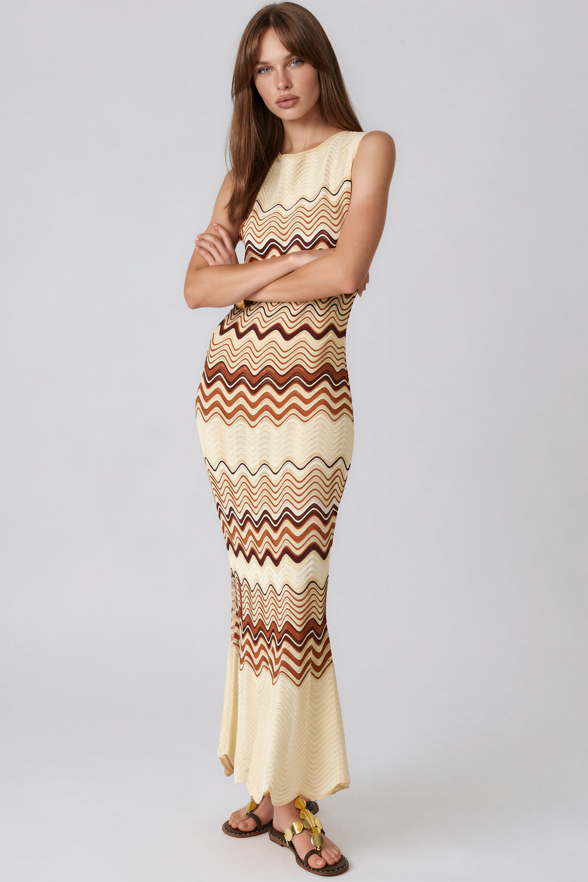 Kanak Sleeveless Stripe  Maxi Dress