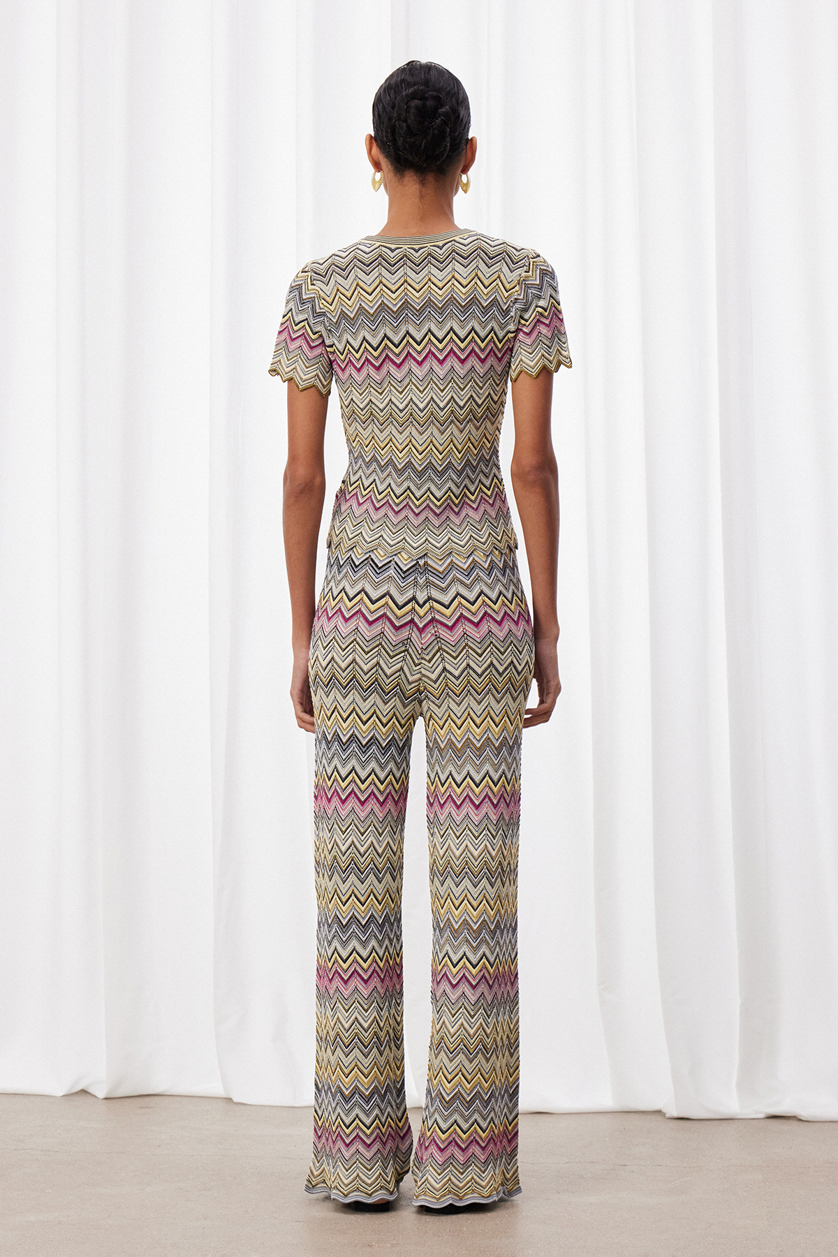 Kanak V Neck Stripe Pants Set