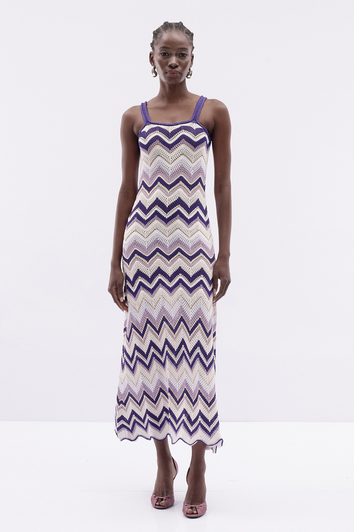 Kaname Spaghetti Stripe Knit Maxi Dress