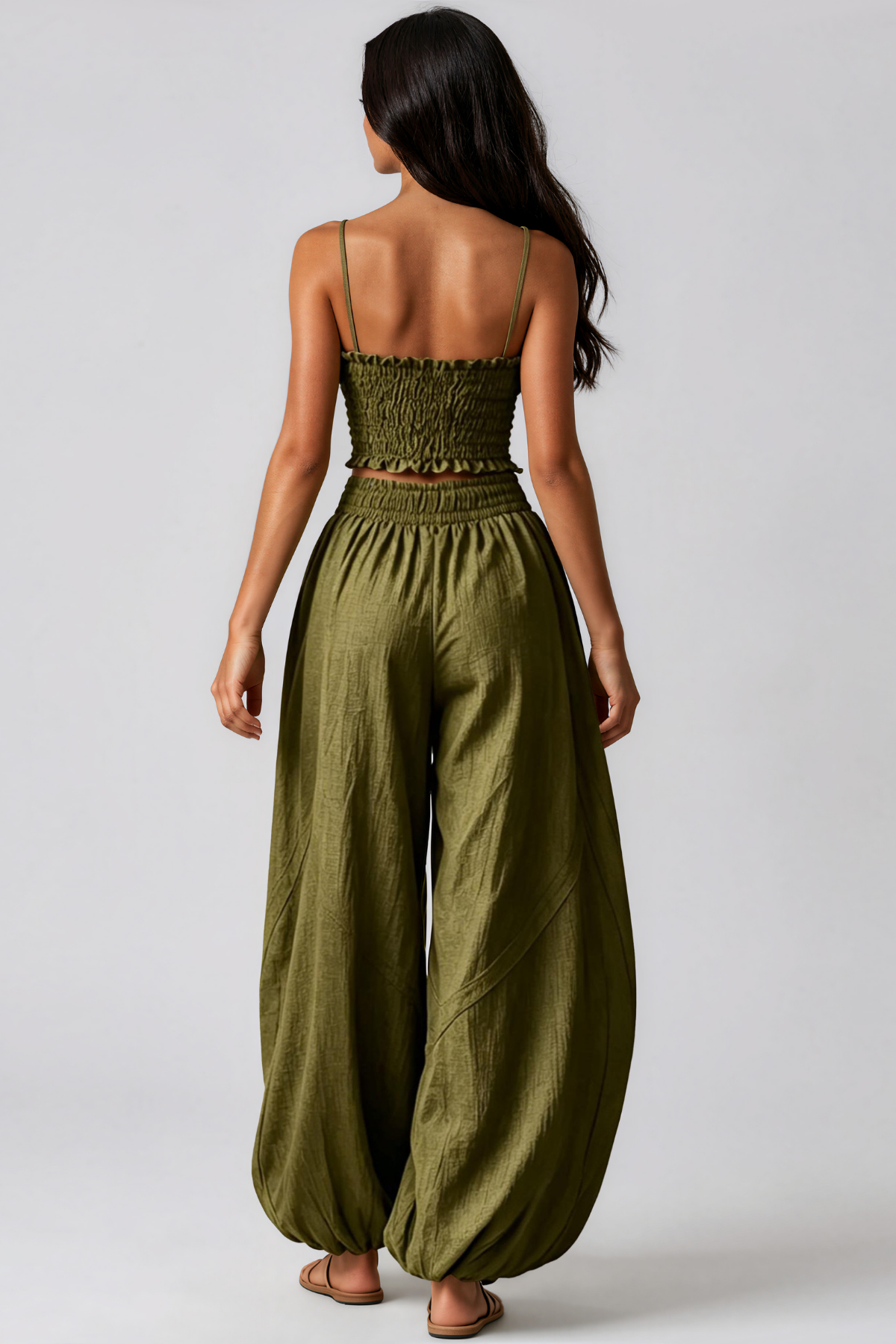 Kanan Spaghetti Ruch Pants Set