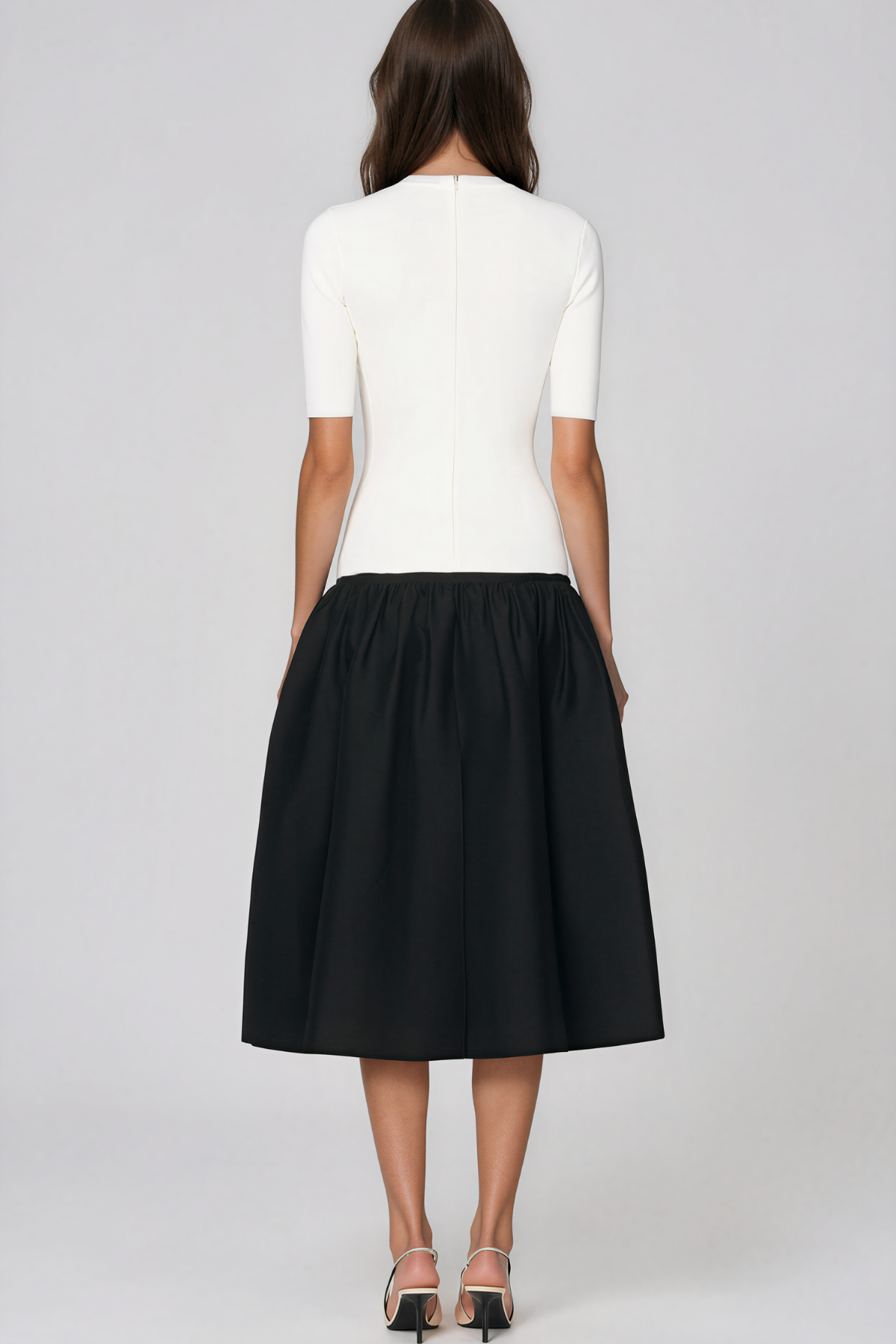 Kanapima Low Waist Colorblock Midi Dress
