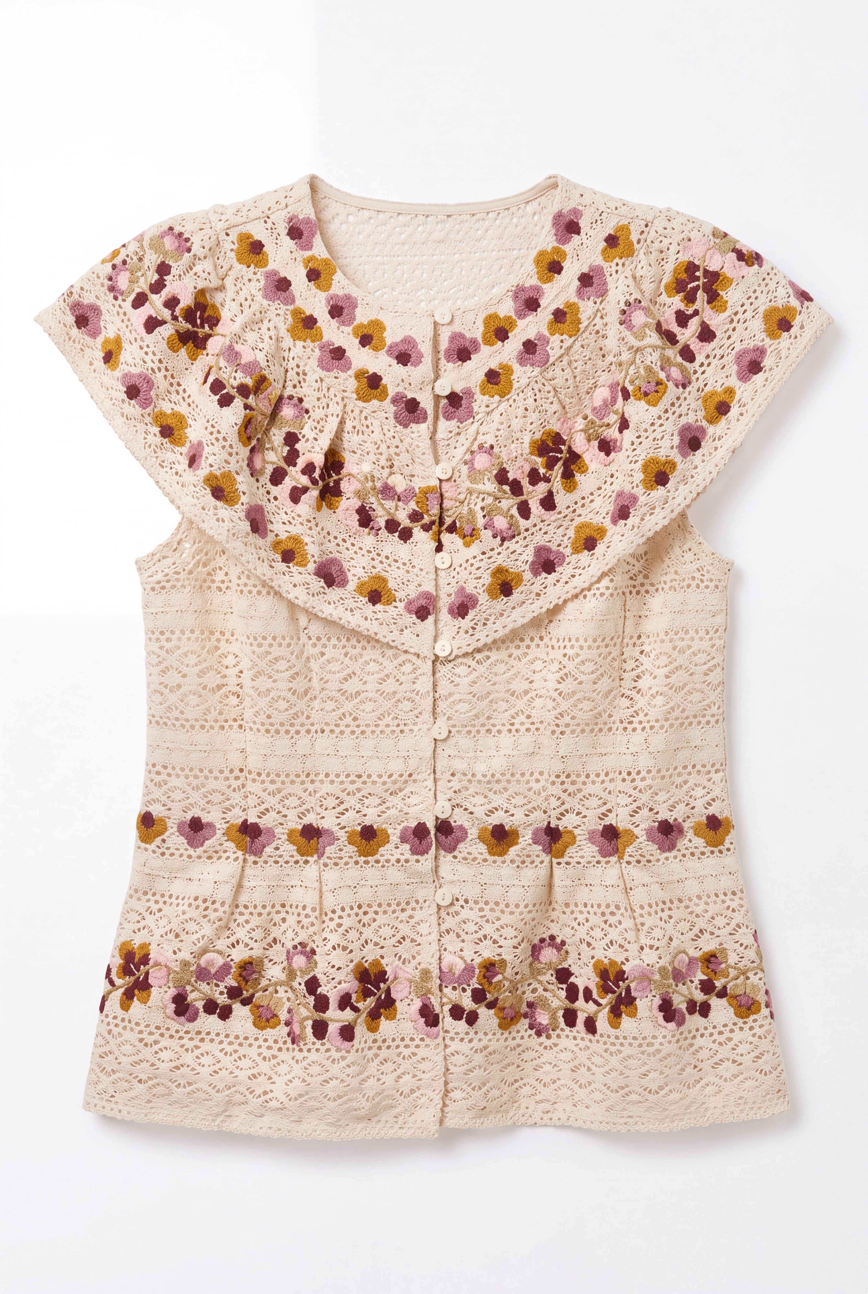 Kanda Knit Floral Cutout Top