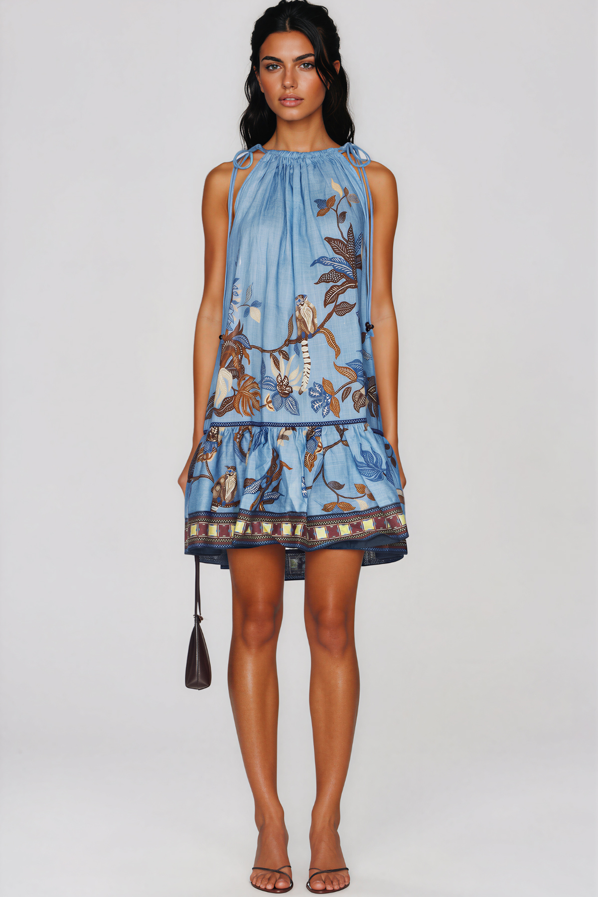 Kanji Halter Neck Floral Mini Dress