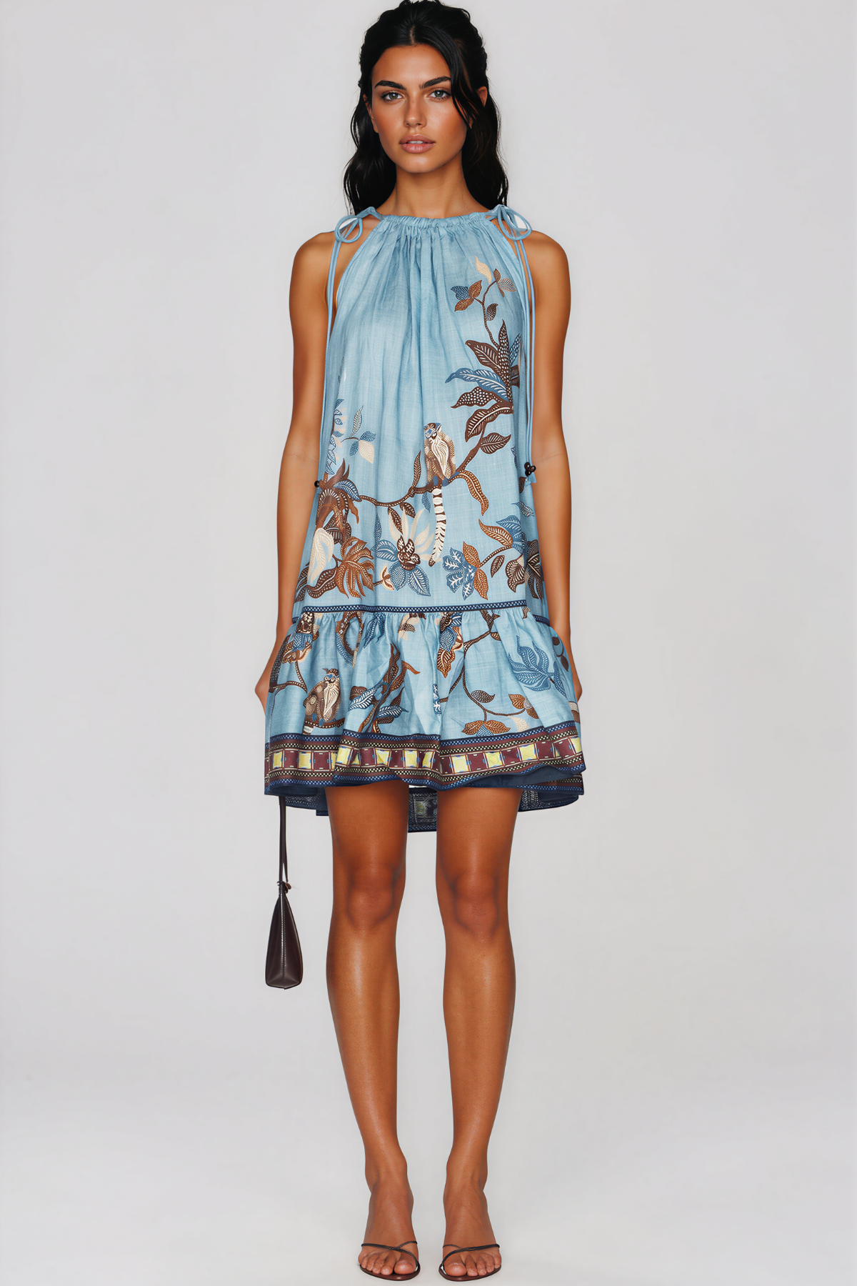 Kanji Halter Neck Floral Mini Dress