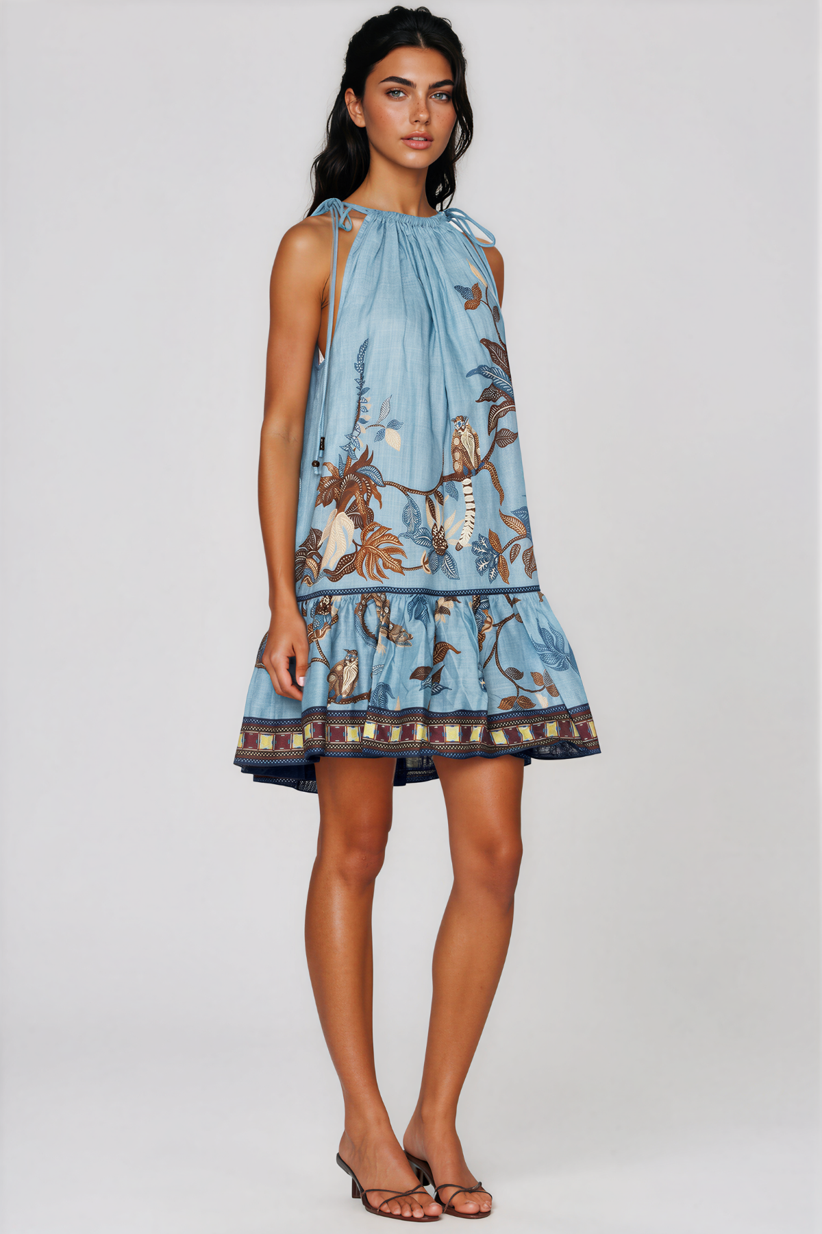 Kanji Halter Neck Floral Mini Dress