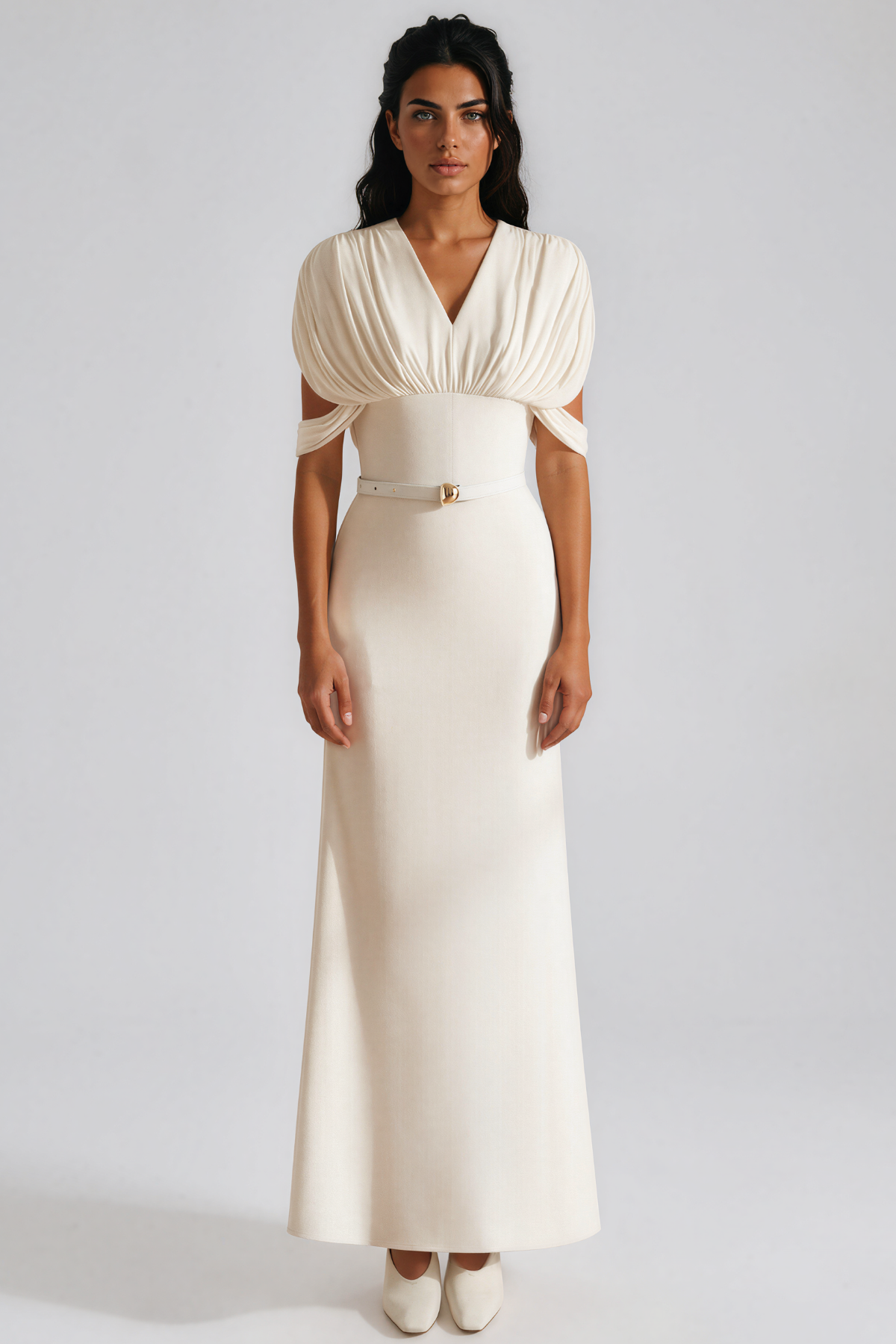 Kannan V Neck Belt Maxi Dres