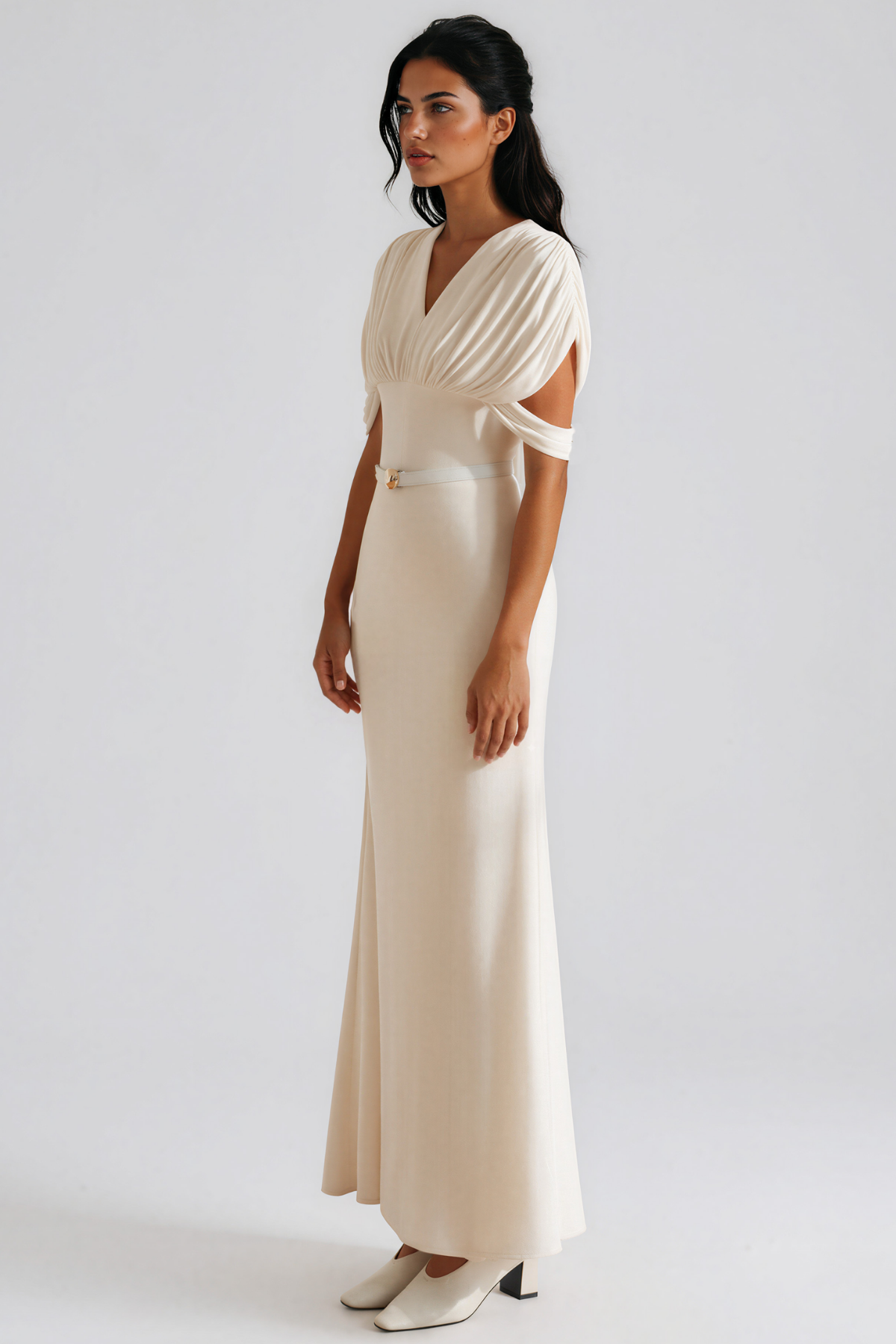 Kannan V Neck Belt Maxi Dres