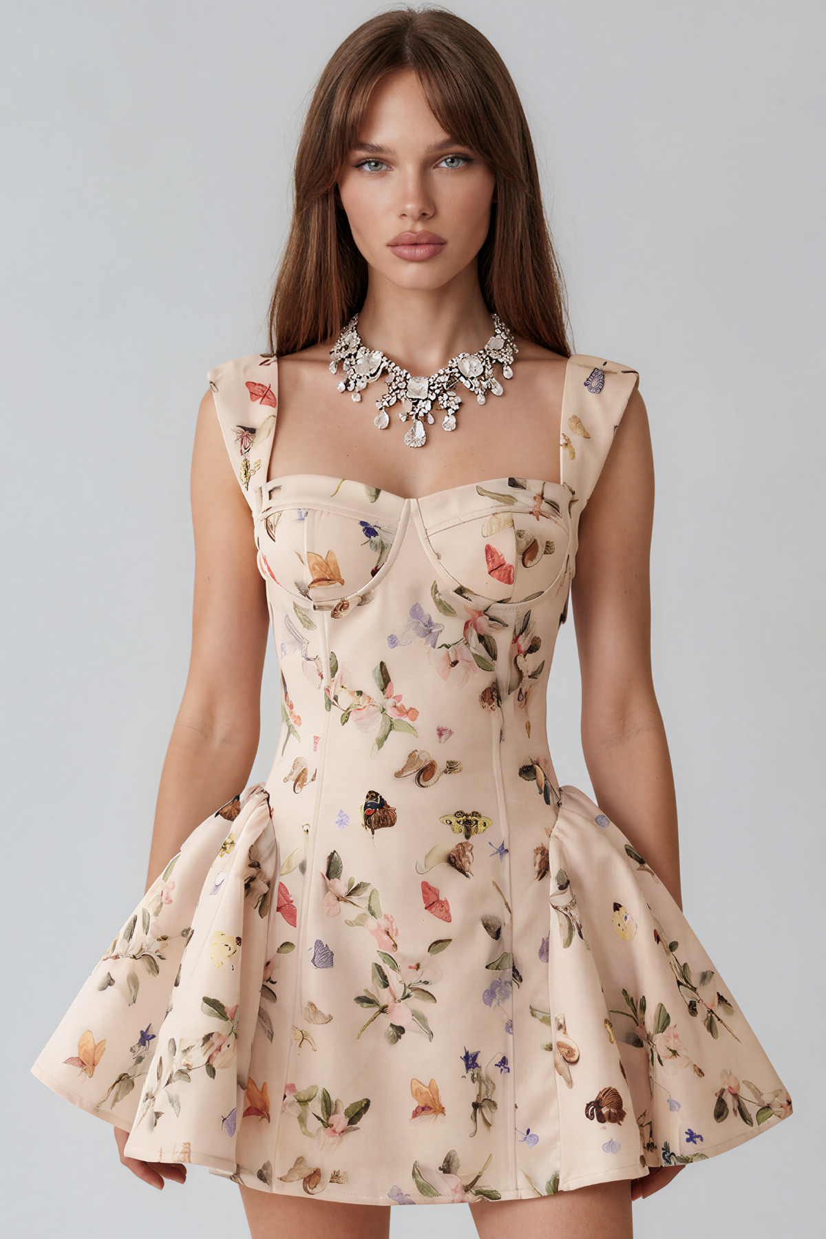 Kanoro Sleeveless Floral Mini Dress 