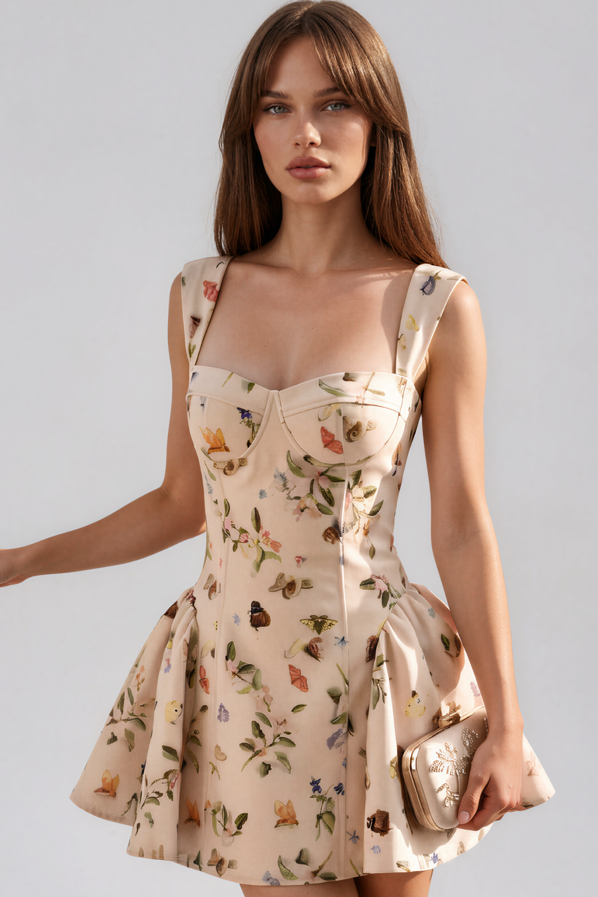 Kanoro Sleeveless Floral Mini Dress 