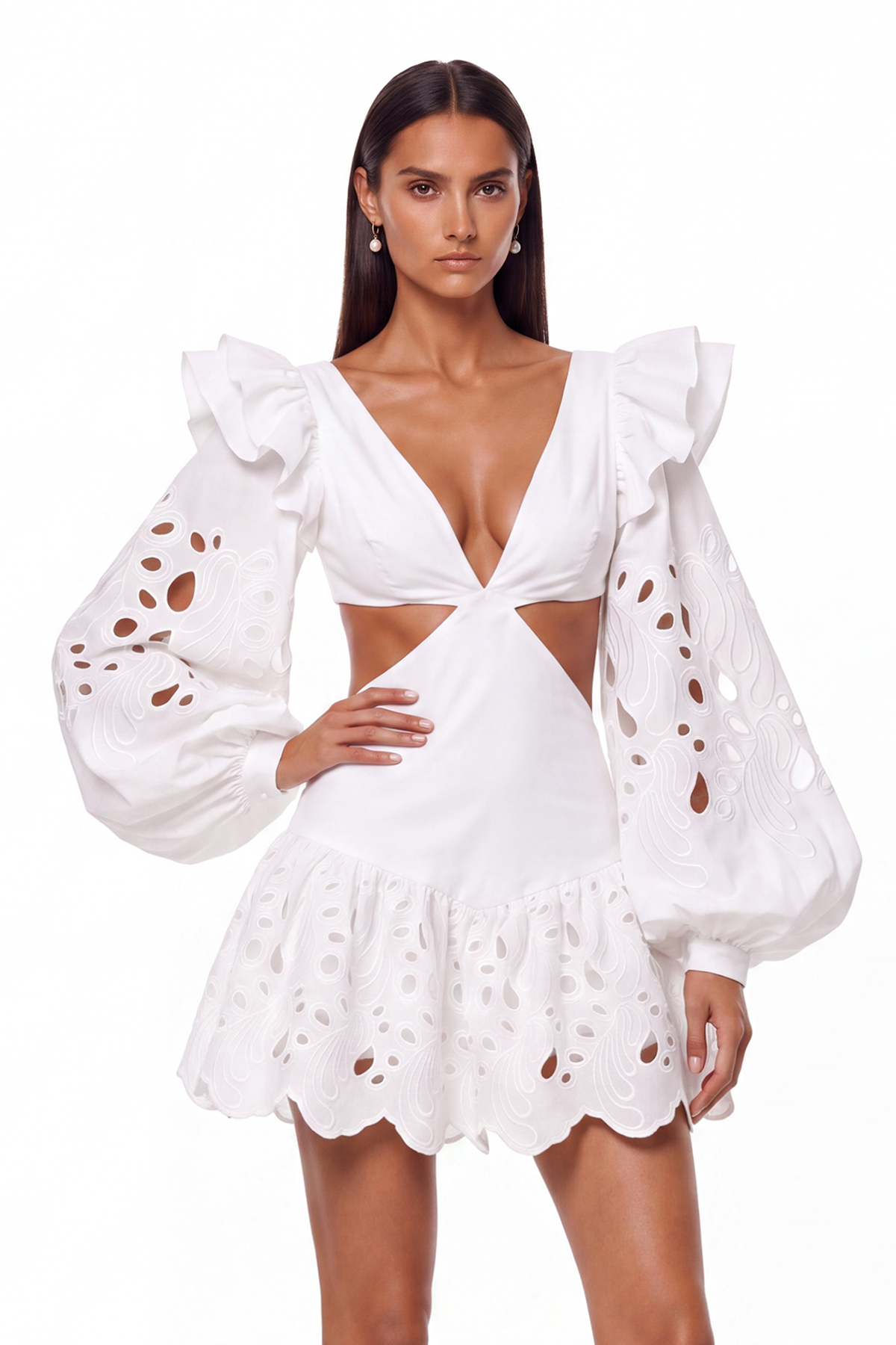 Kantana V Neck Cutout Mini Dress