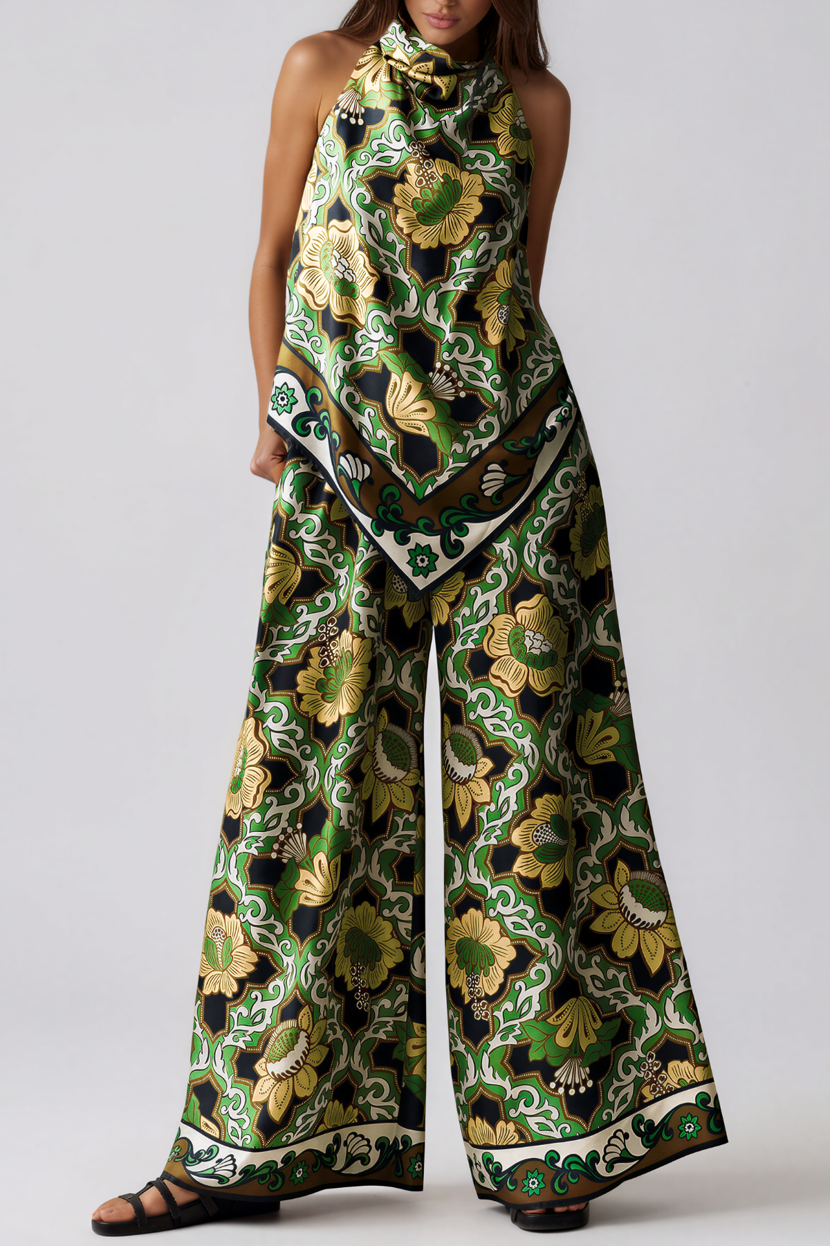 Kanuha Halter Neck Floral Pants Set 
