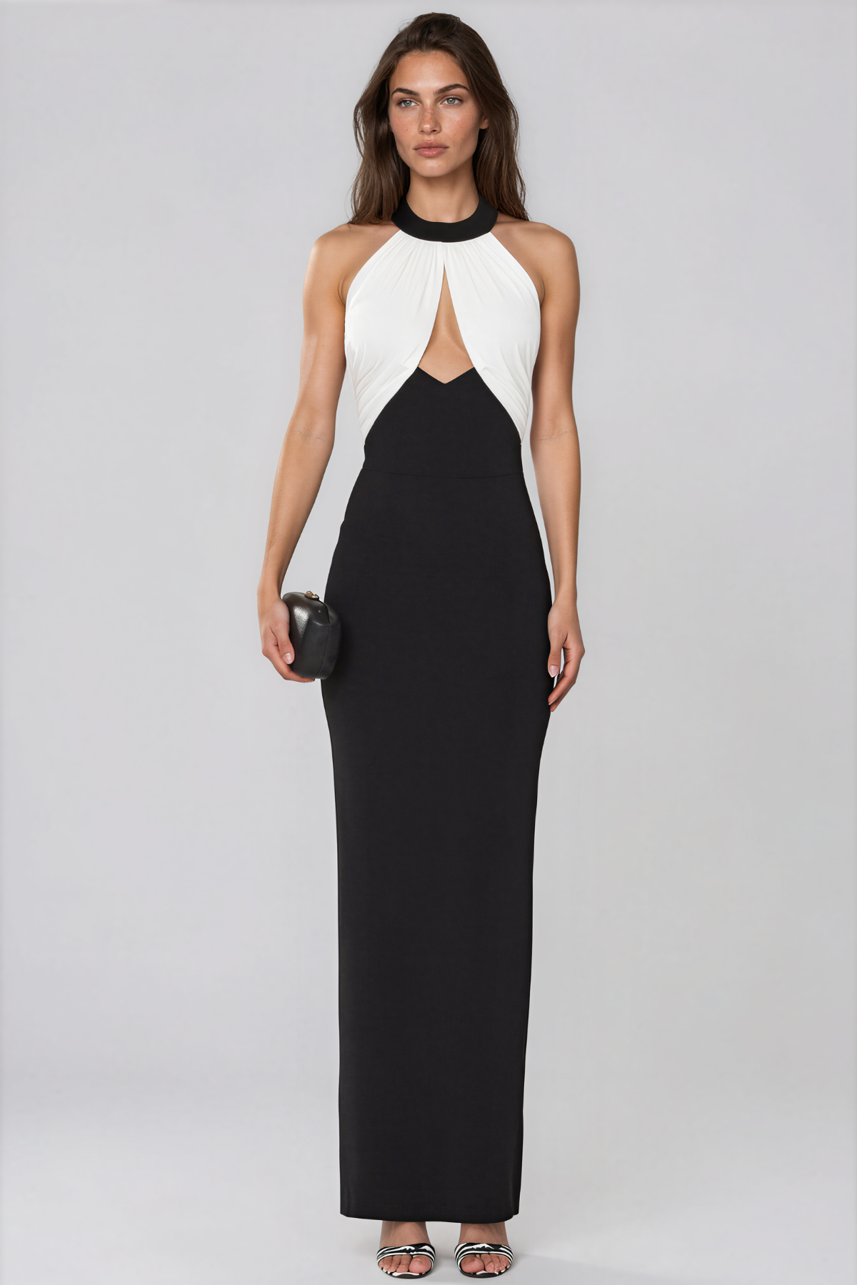 Kaori Halter Neck Cutout Maxi Dress