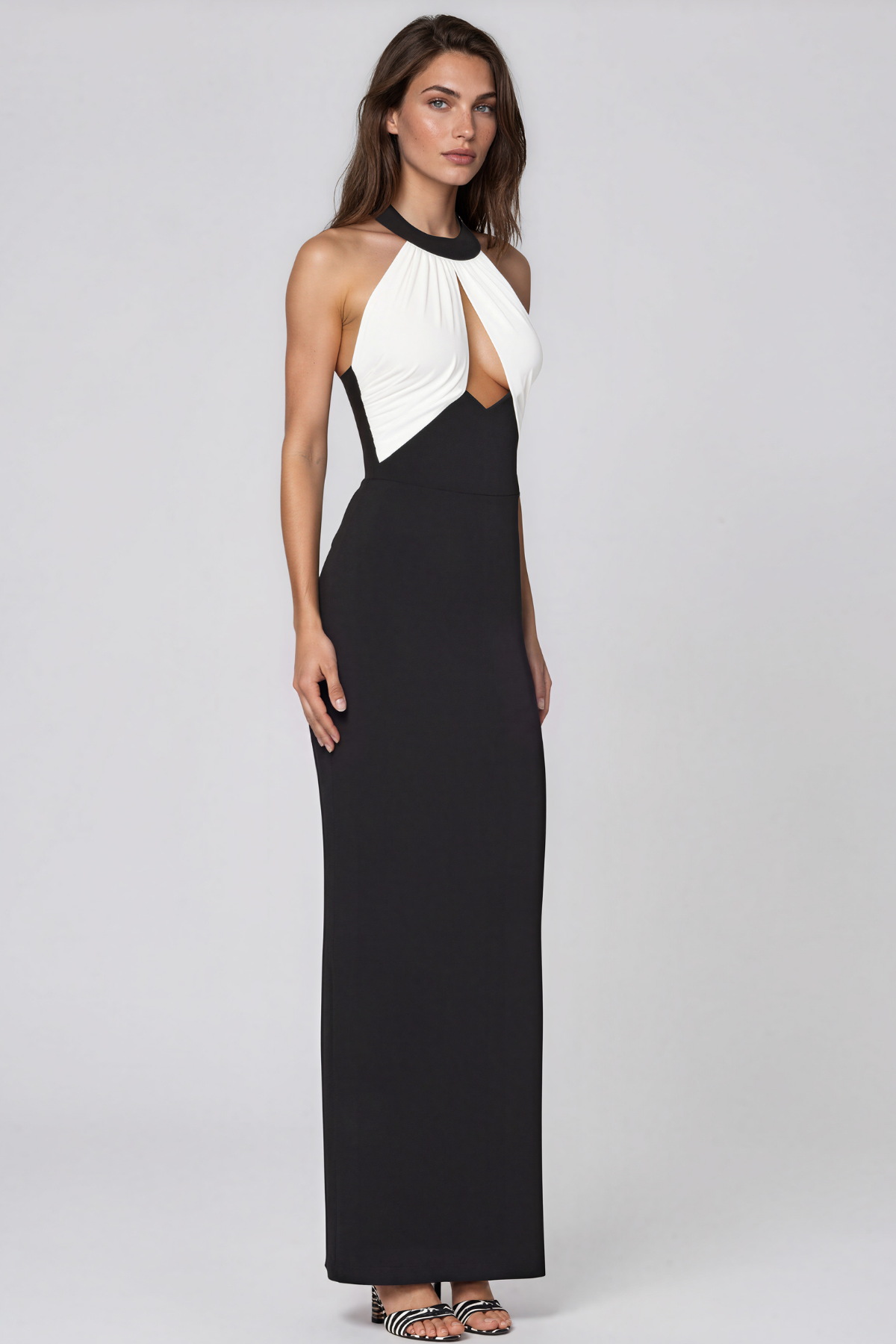 Kaori Halter Neck Cutout Maxi Dress